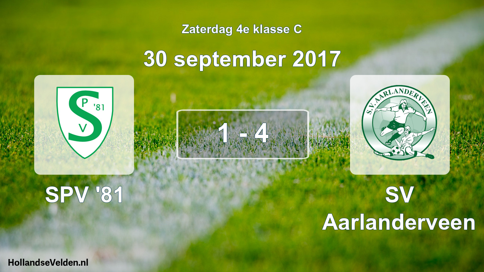 Total number of matches played: SPV '81 - SV Aarlanderveen 1 - 4 (30 September 2017)
