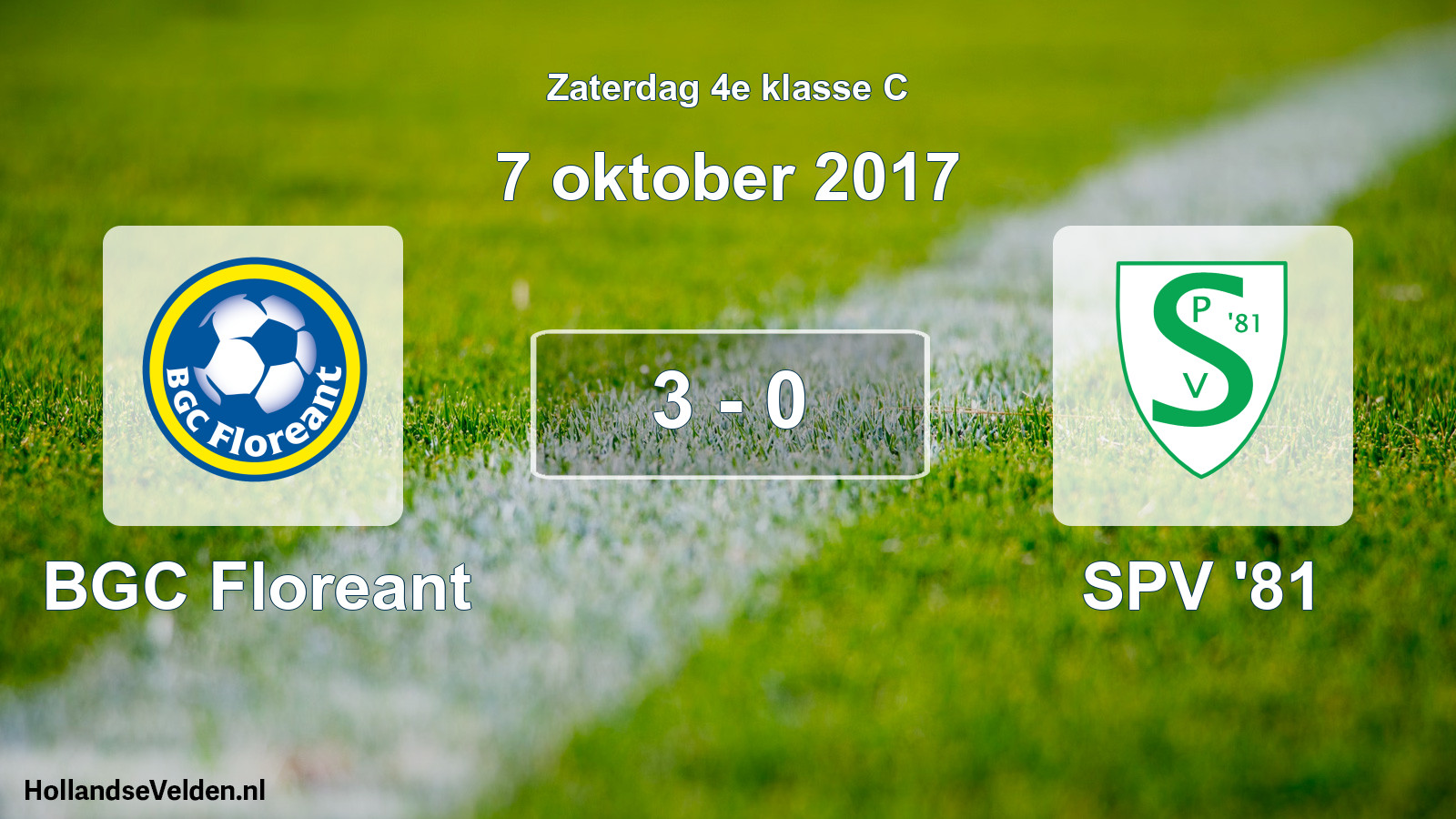 Total number of matches played: BGC Floreant - SPV '81 3 - 0 (7 October 2017)