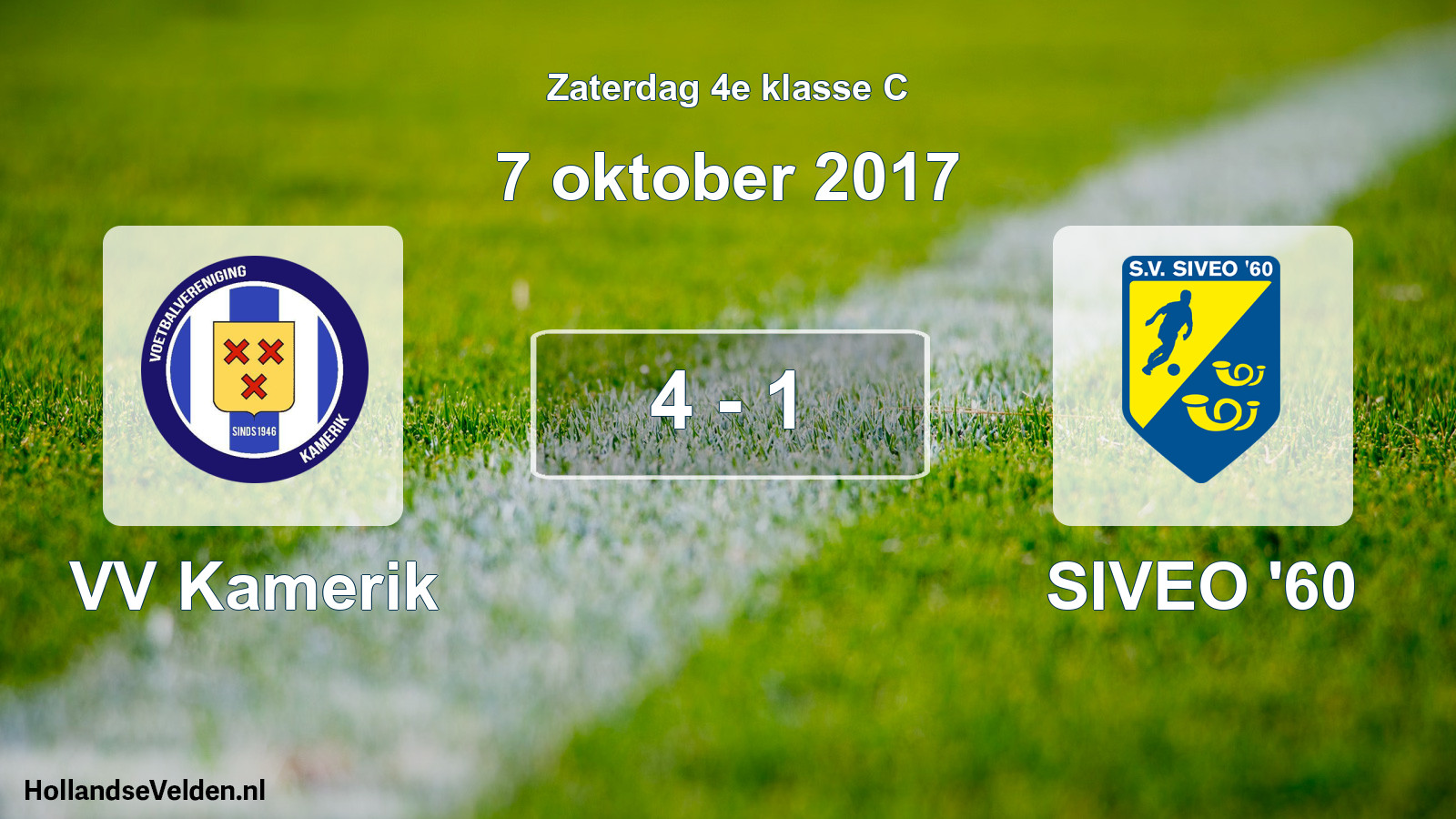 Total number of matches played: VV Kamerik - SIVEO '60 4 - 1 (7 October 2017)