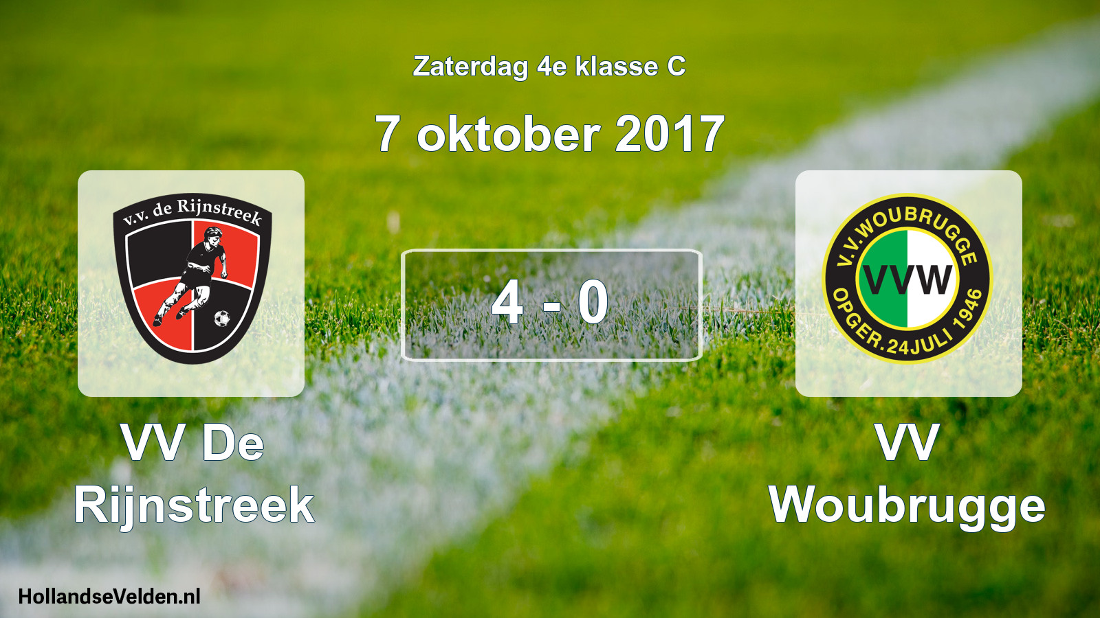 Total number of matches played: VV De Rijnstreek - VV Woubrugge 4 - 0 (7 October 2017)