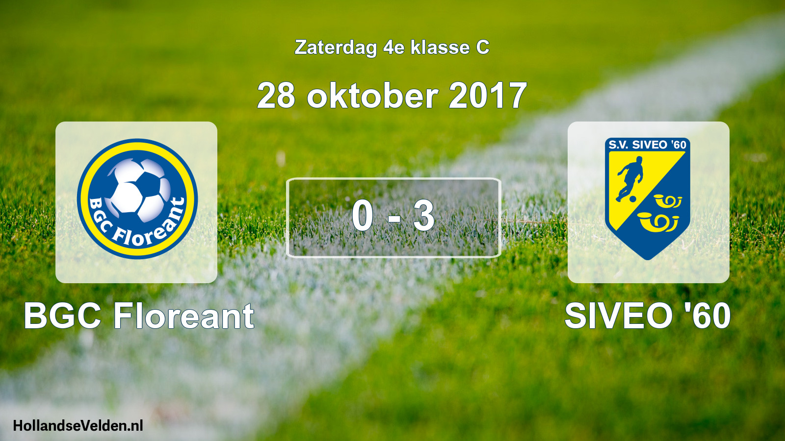 Total number of matches played: BGC Floreant - SIVEO '60 0 - 3 (28 October 2017)