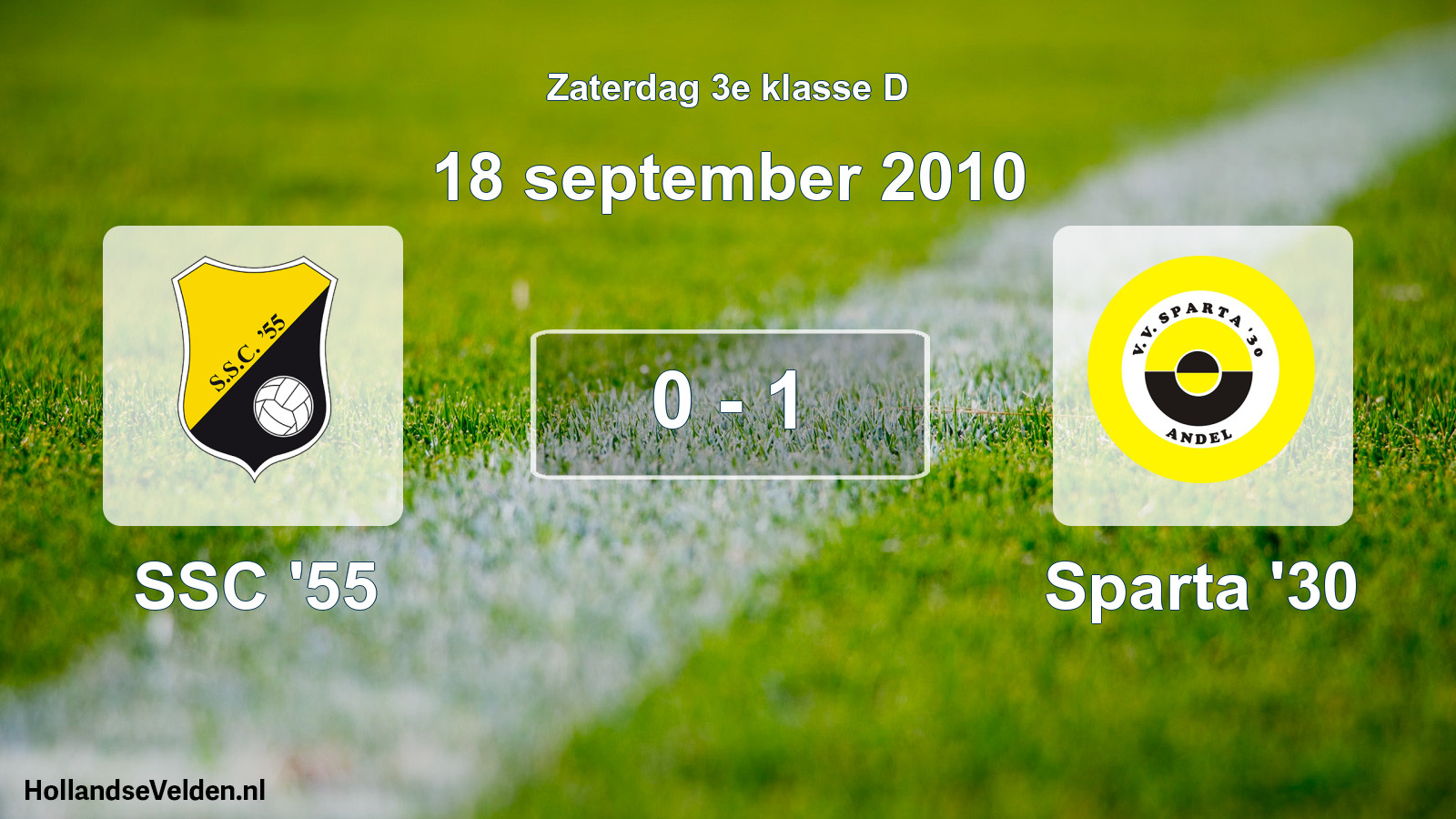 Total number of matches played: SSC '55 - Sparta '30 0 - 1 (18 September 2010)