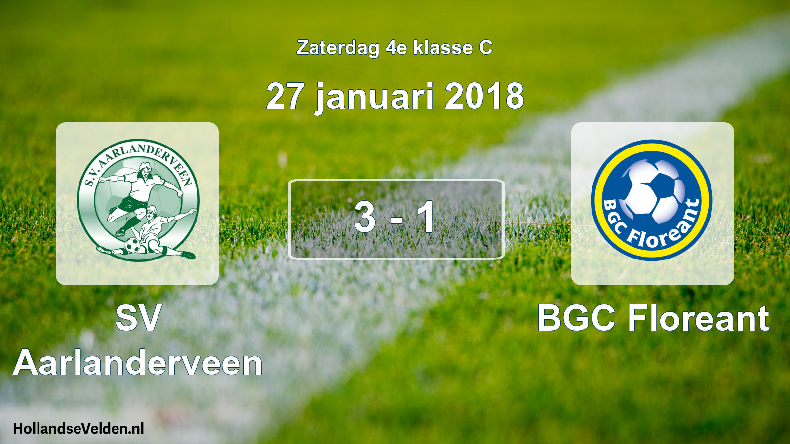 Total number of matches played: SV Aarlanderveen - BGC Floreant 3 - 1 (27 January 2018)