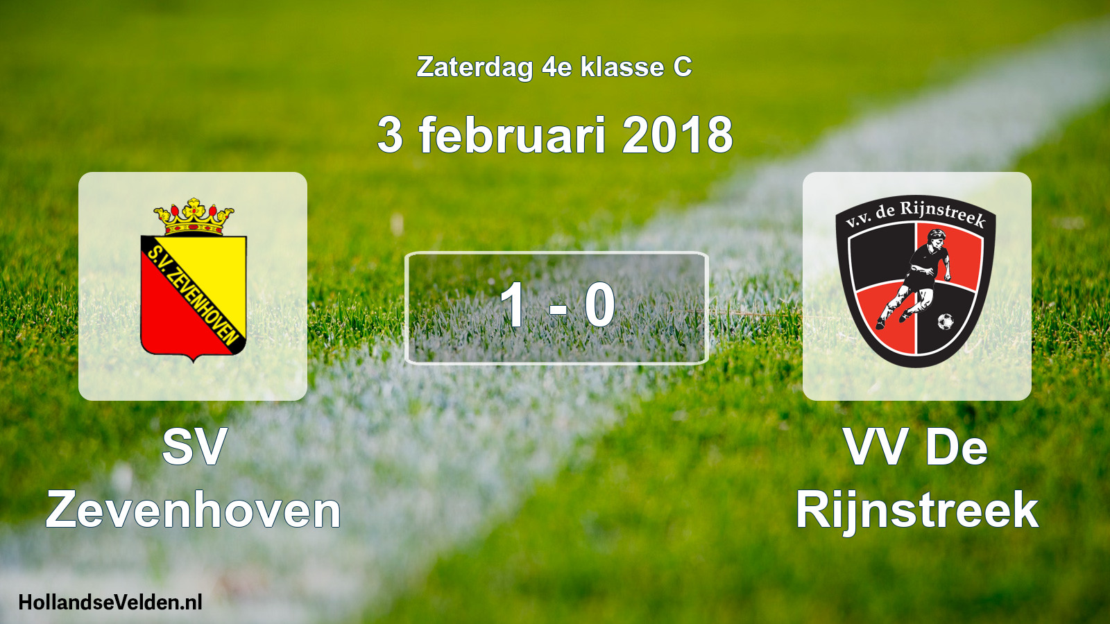 Total number of matches played: SV Zevenhoven - VV De Rijnstreek 1 - 0 (3 February 2018)
