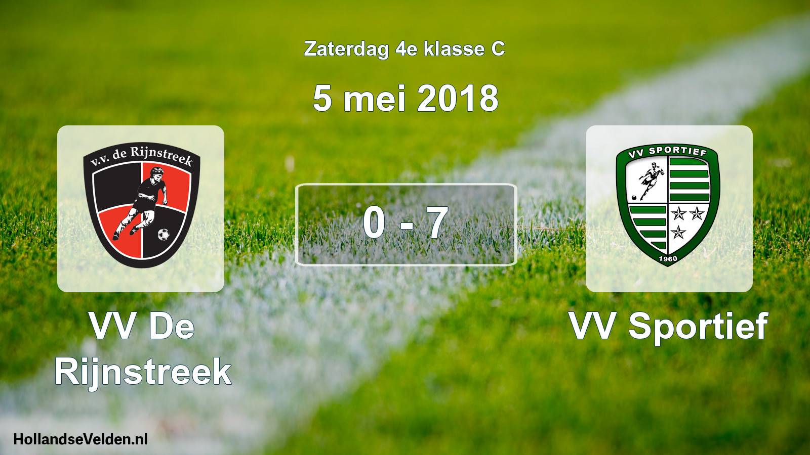 Total number of matches played: VV De Rijnstreek - VV Sportief 0 - 7 (5 May 2018)