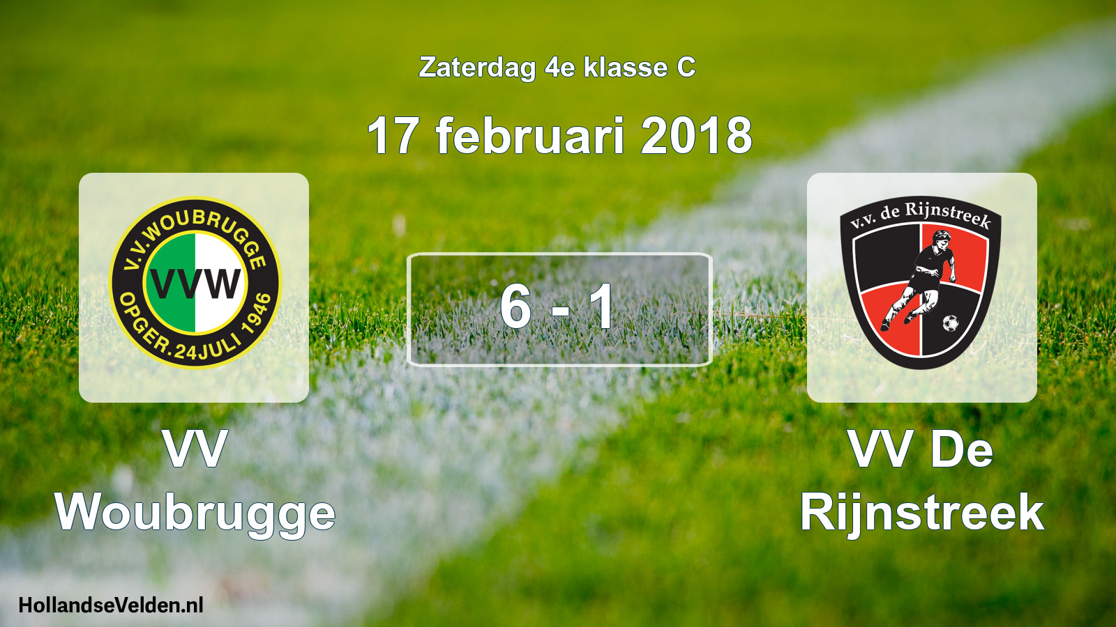 Total number of matches played: VV Woubrugge - VV De Rijnstreek 6 - 1 (17 February 2018)