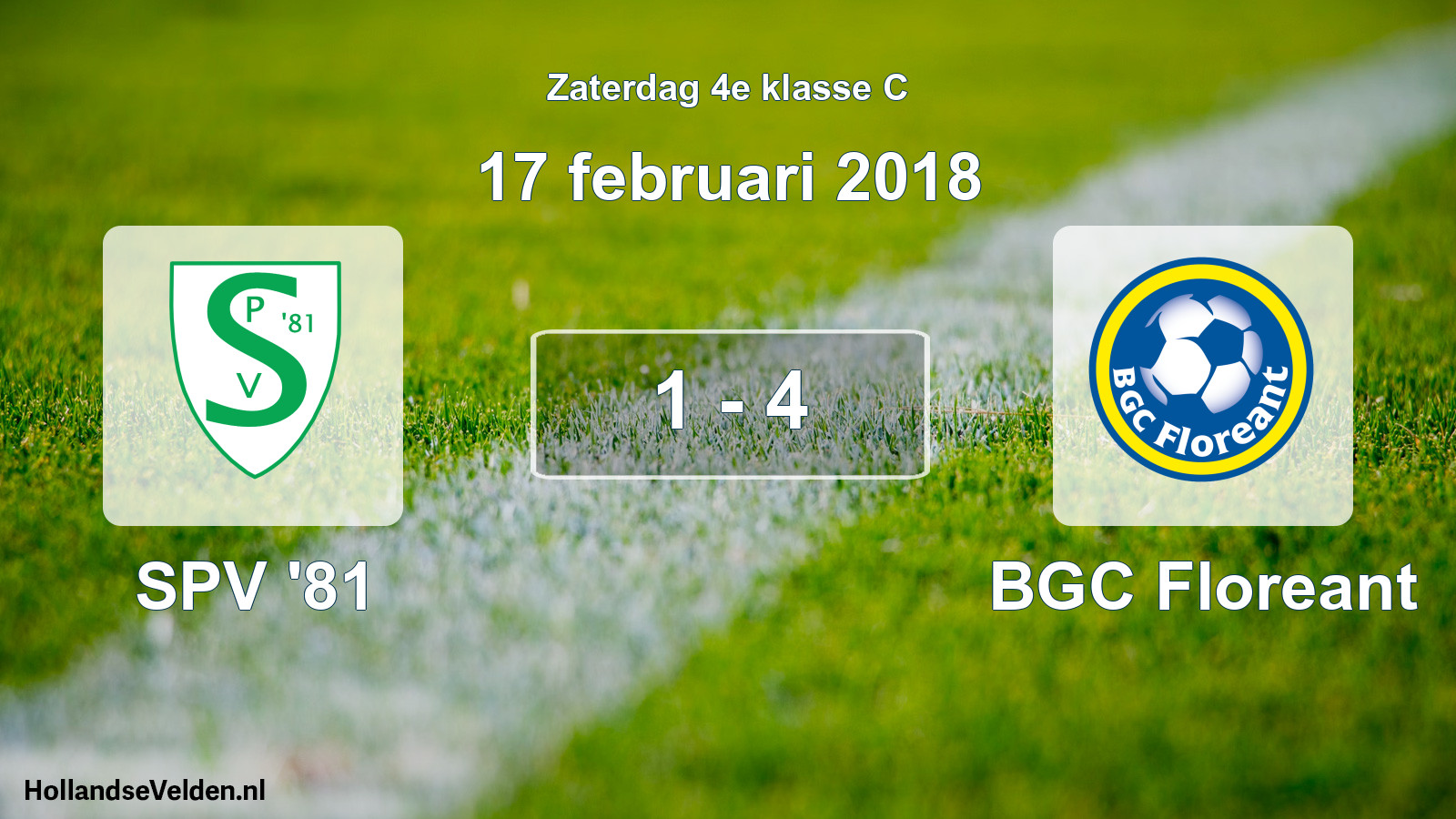 Total number of matches played: SPV '81 - BGC Floreant 1 - 4 (17 February 2018)