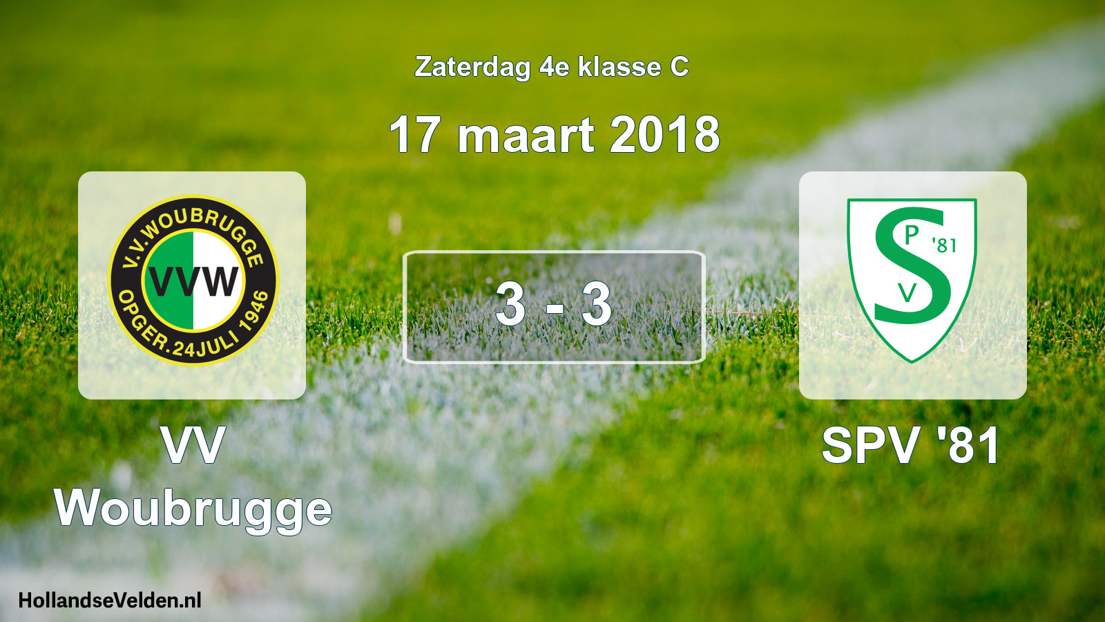 Total number of matches played: VV Woubrugge - SPV '81 3 - 3 (17 March 2018)