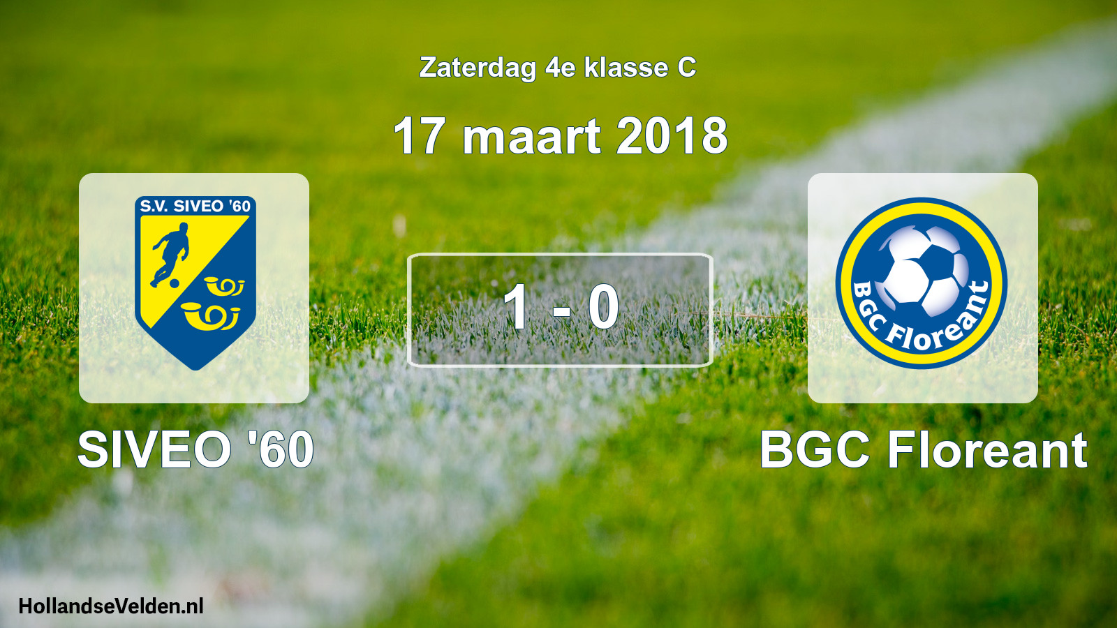 Total number of matches played: SIVEO '60 - BGC Floreant 1 - 0 (17 March 2018)