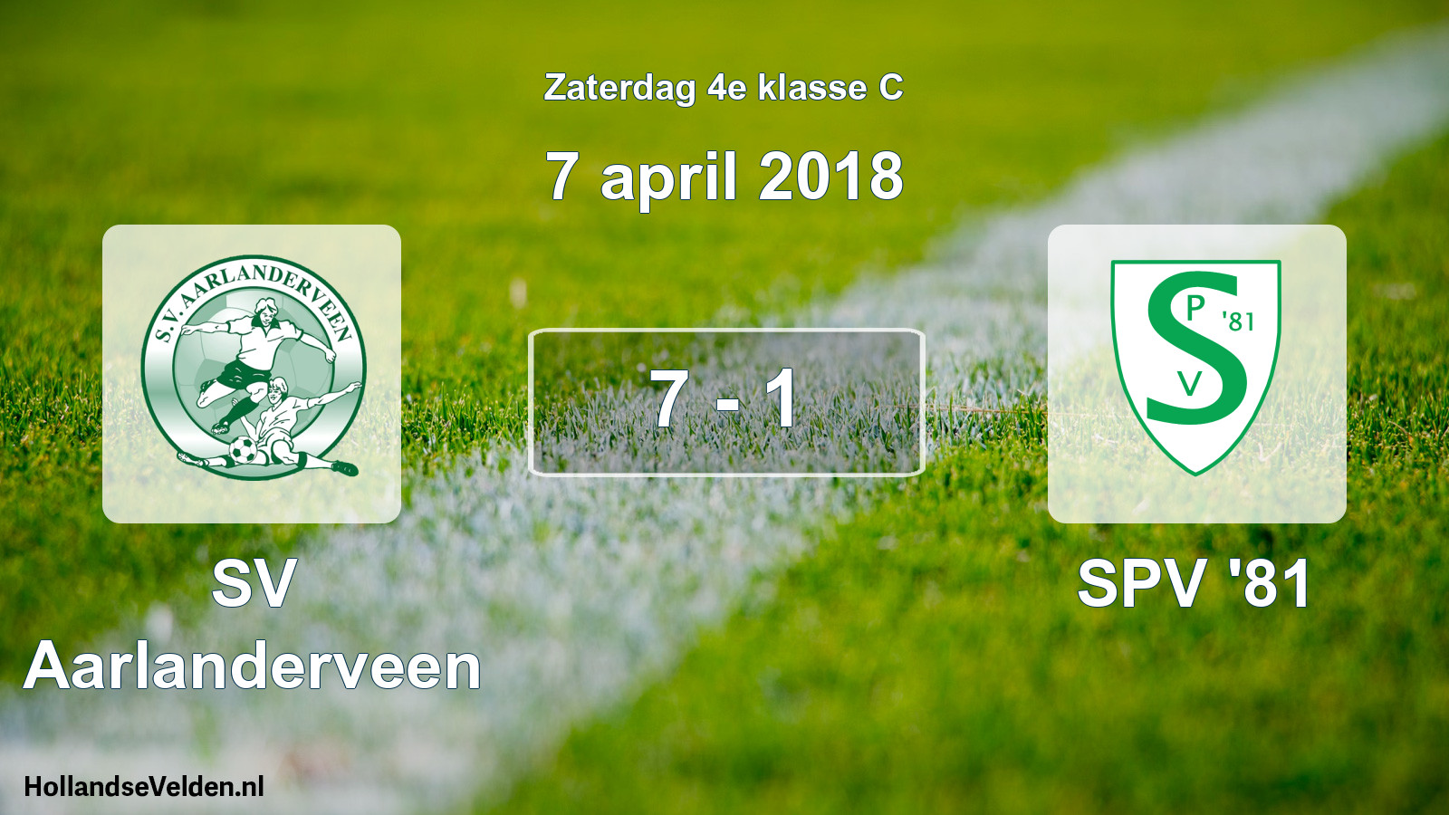 Total number of matches played: SV Aarlanderveen - SPV '81 7 - 1 (7 April 2018)