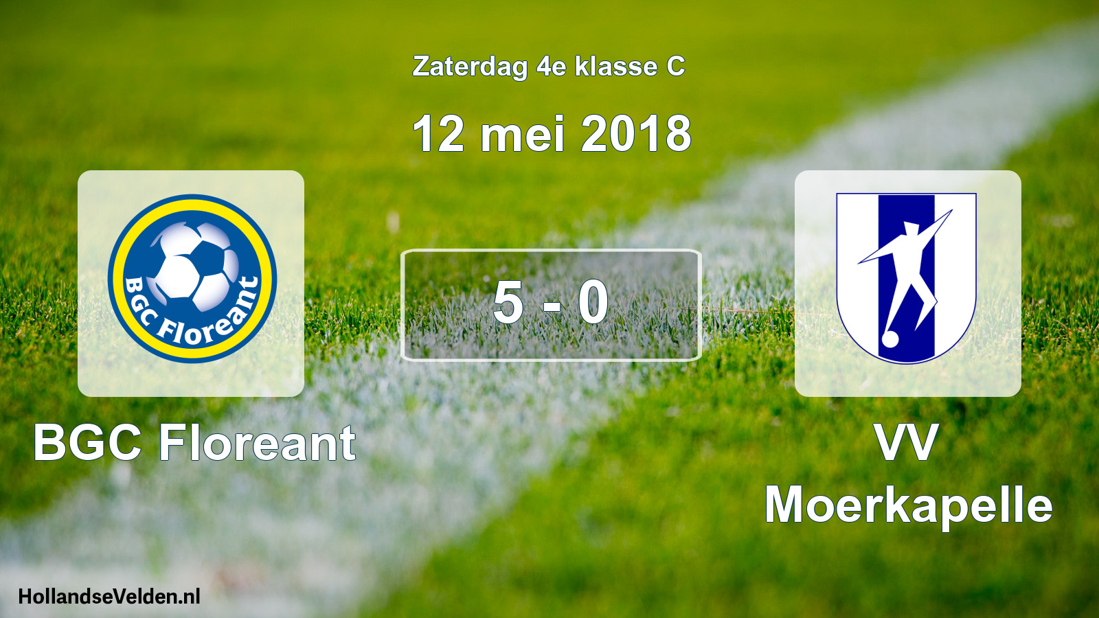 Total number of matches played: BGC Floreant - VV Moerkapelle 5 - 0 (12 May 2018)
