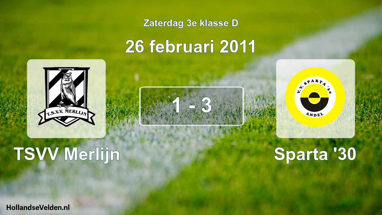 Total number of matches played: TSVV Merlijn - Sparta '30 1 - 3 (26 February 2011)