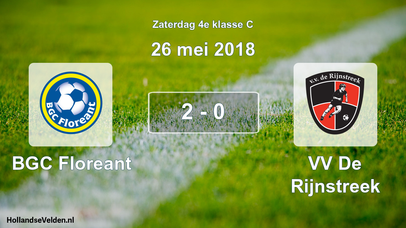 Total number of matches played: BGC Floreant - VV De Rijnstreek 2 - 0 (26 May 2018)