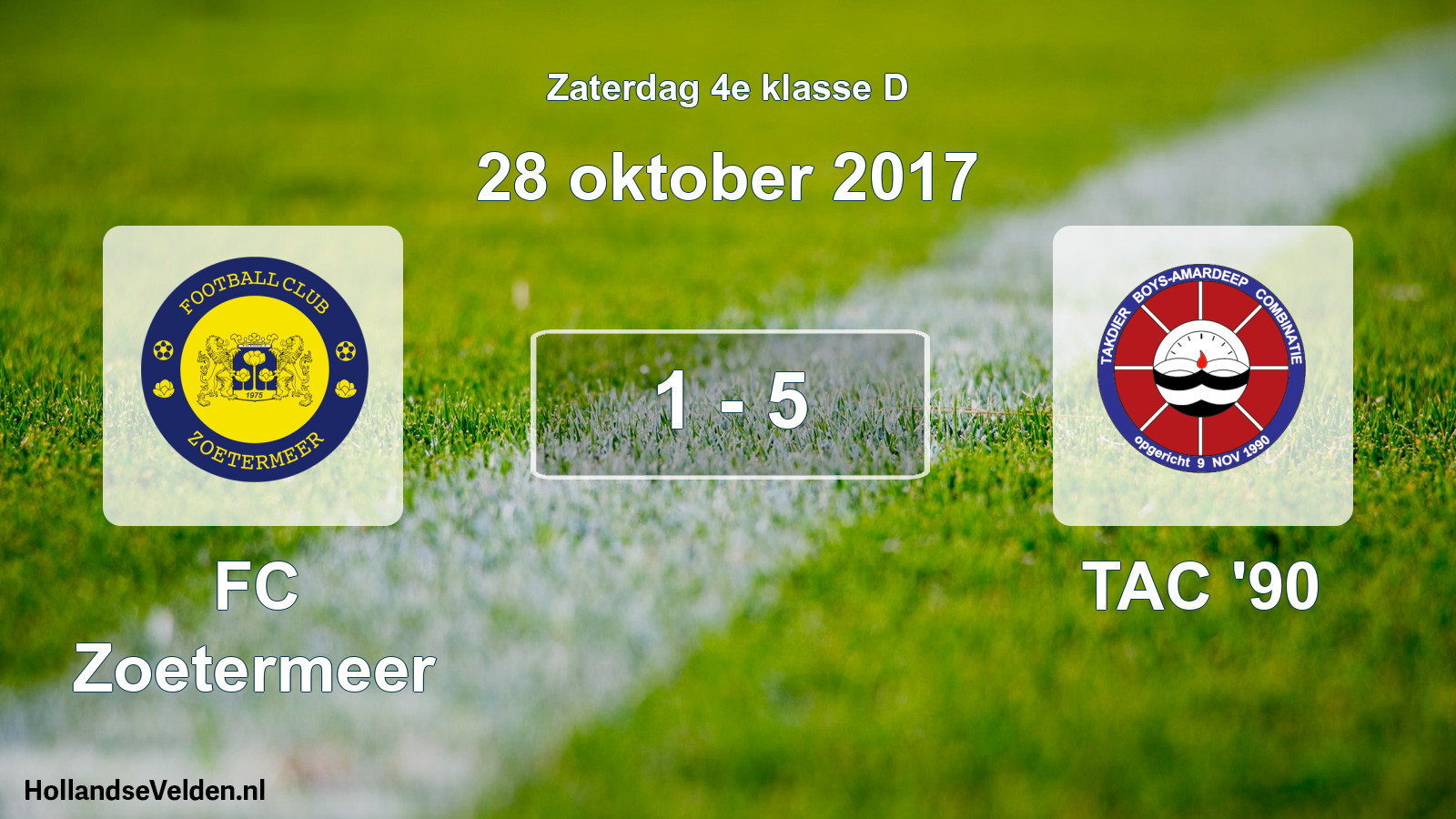 Total number of matches played: FC Zoetermeer - TAC '90 1 - 5 (28 October 2017)