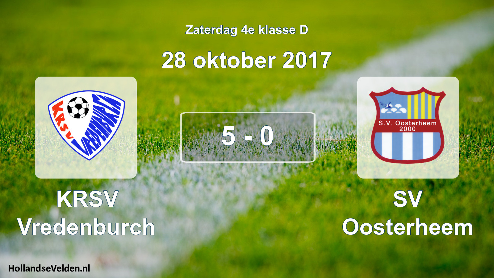 Total number of matches played: KRSV Vredenburch - SV Oosterheem 5 - 0 (28 October 2017)