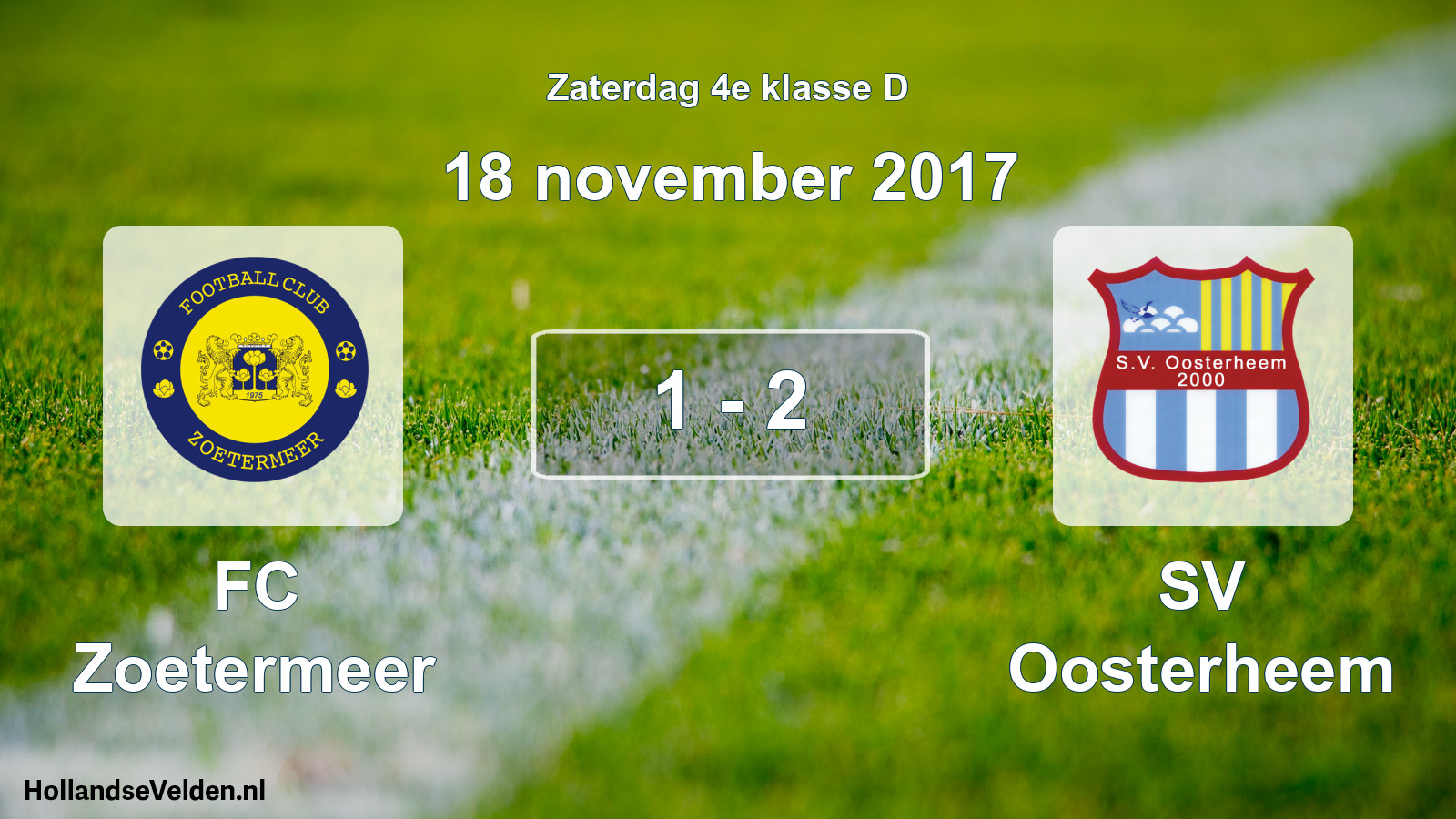 Total number of matches played: FC Zoetermeer - SV Oosterheem 1 - 2 (18 November 2017)