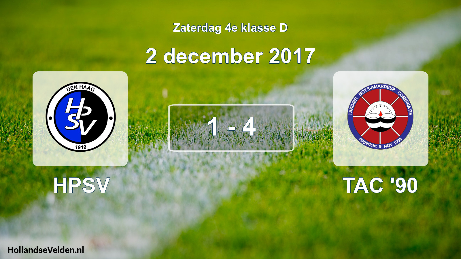 Total number of matches played: HPSV - TAC '90 1 - 4 (2 December 2017)
