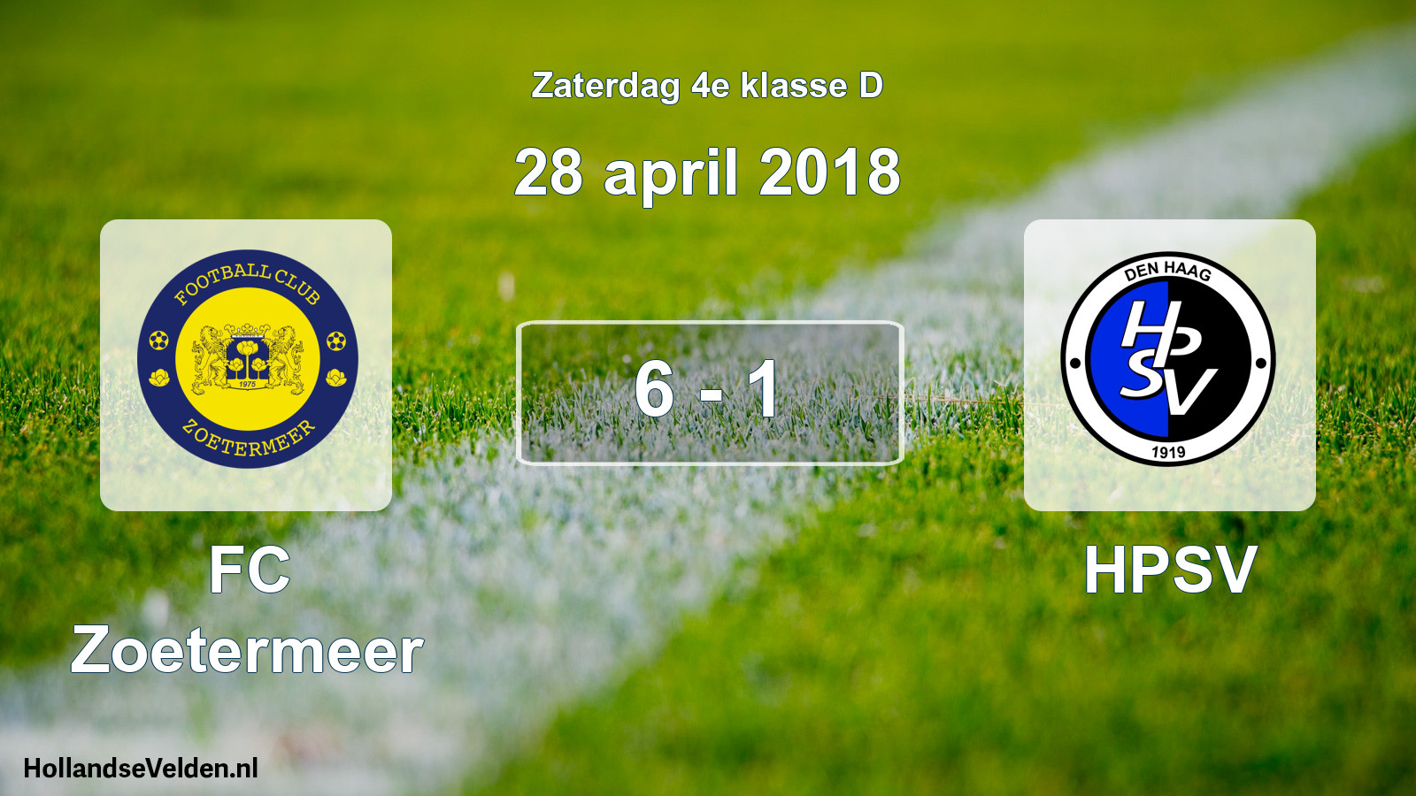 Total number of matches played: FC Zoetermeer - HPSV 6 - 1 (28 April 2018)