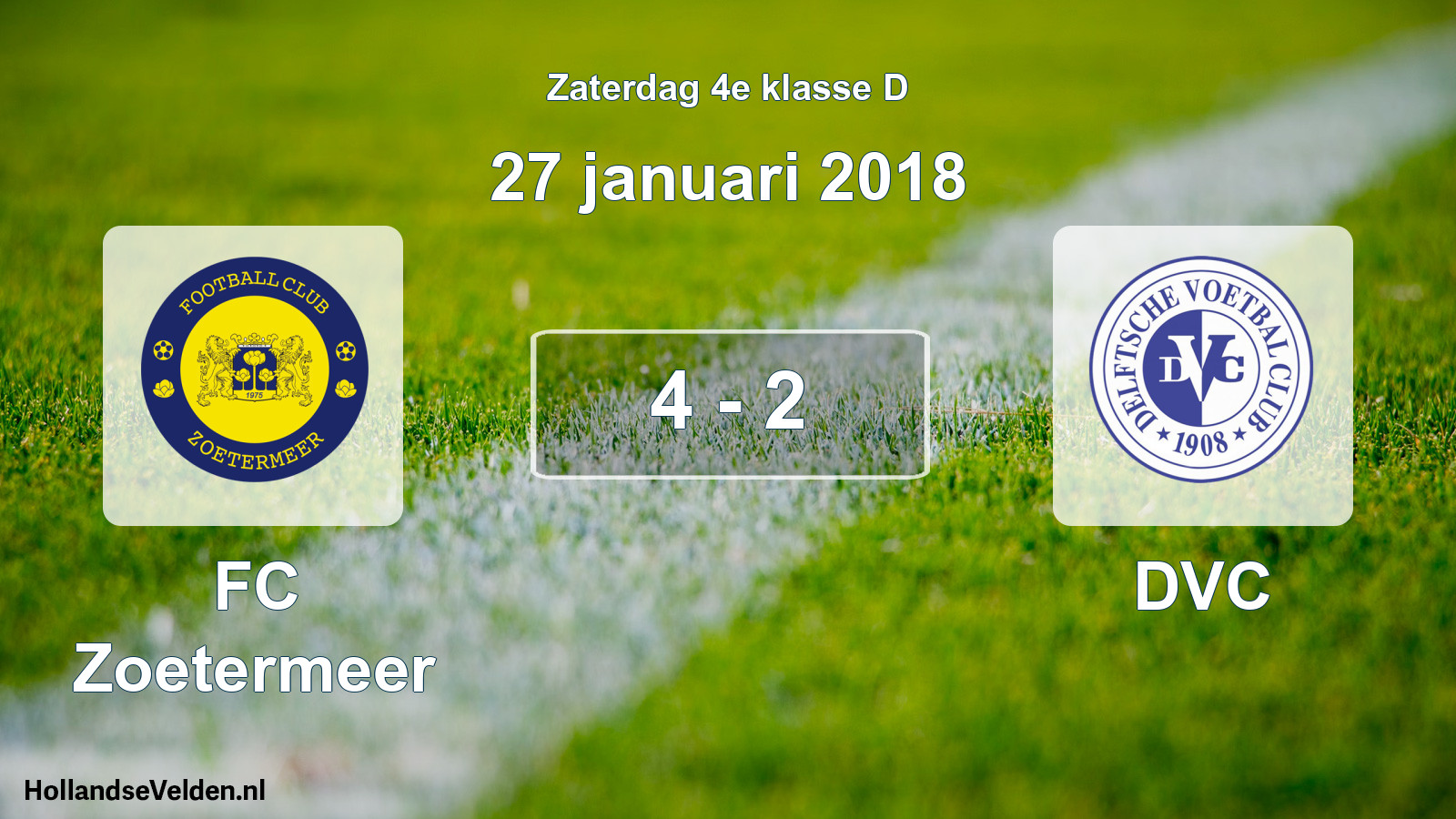 Total number of matches played: FC Zoetermeer - DVC 4 - 2 (27 January 2018)