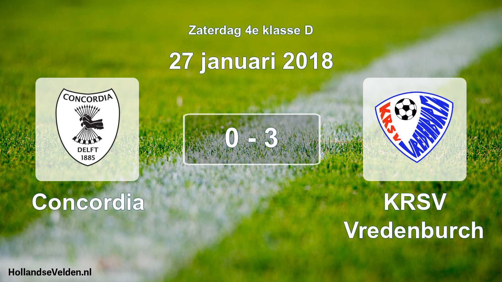 Total number of matches played: Concordia - KRSV Vredenburch 0 - 3 (27 January 2018)