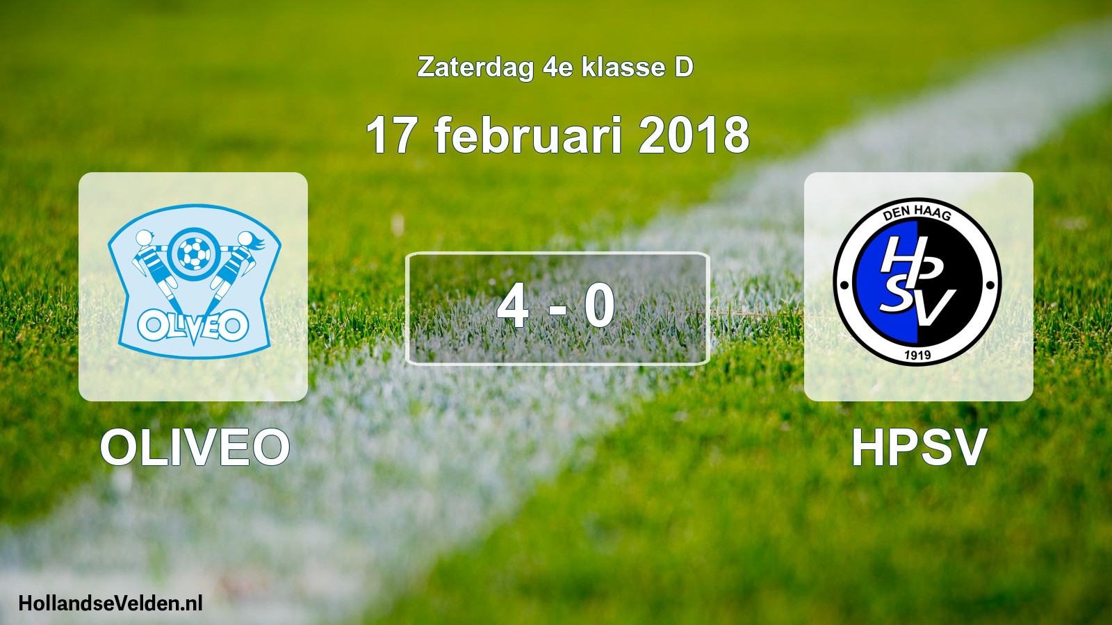 Total number of matches played: OLIVEO - HPSV 4 - 0 (17 February 2018)