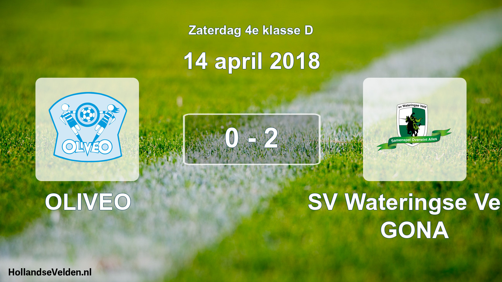 Total number of matches played: OLIVEO - SV Wateringse Veld GONA 0 - 2 (14 April 2018)