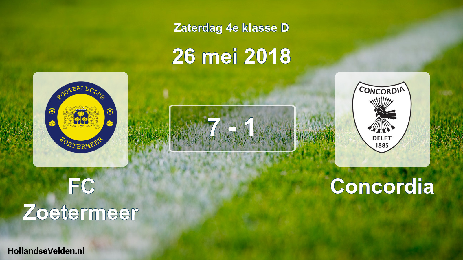 Total number of matches played: FC Zoetermeer - Concordia 7 - 1 (26 May 2018)