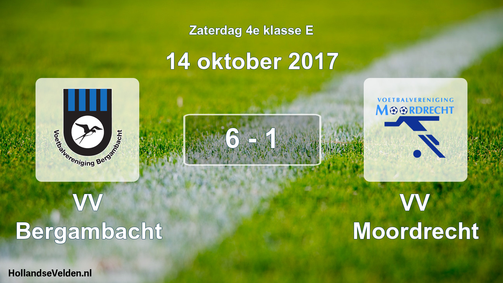 Total number of matches played: VV Bergambacht - VV Moordrecht 6 - 1 (14 October 2017)