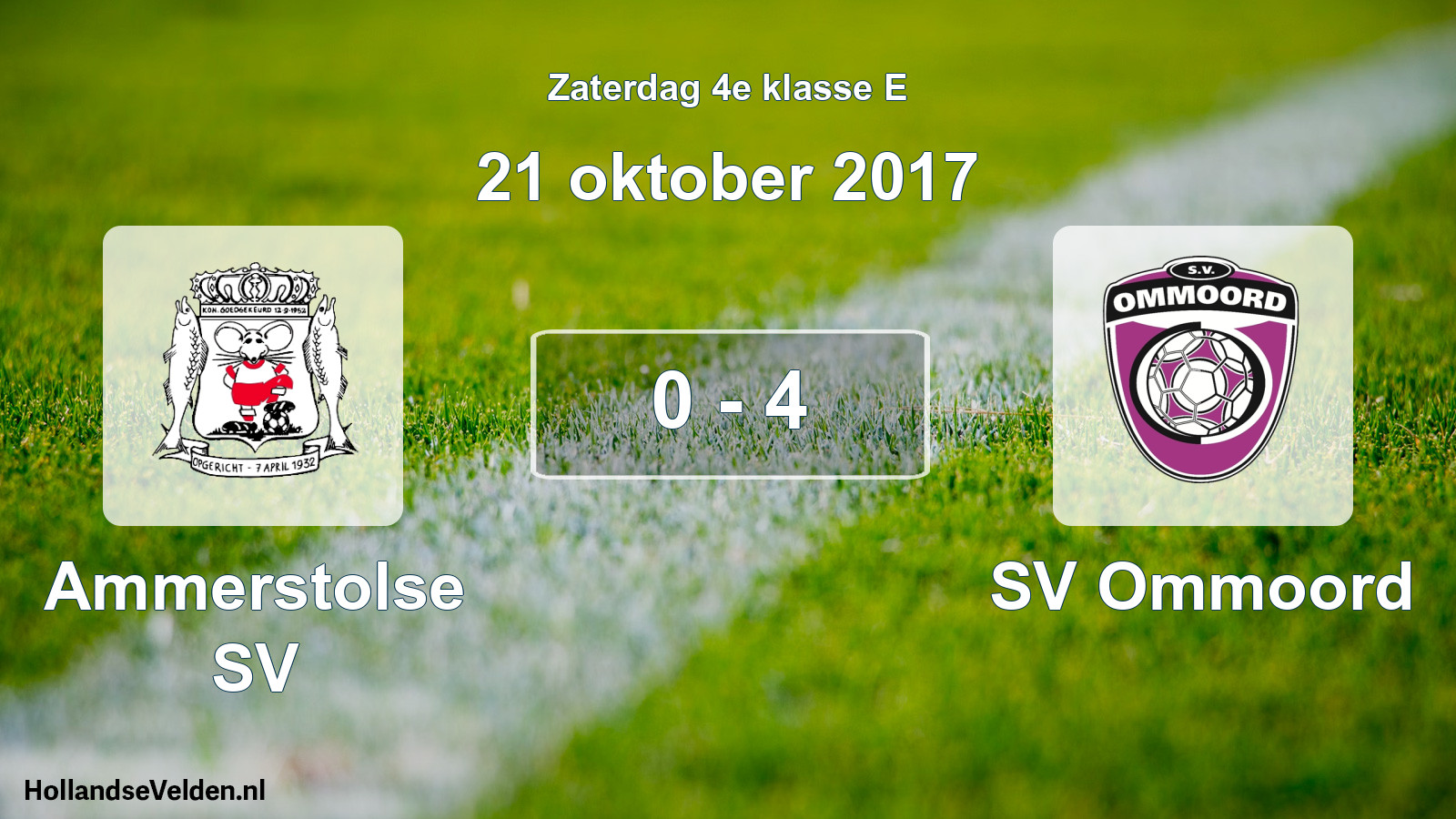 Total number of matches played: Ammerstolse SV - SV Ommoord 0 - 4 (21 October 2017)