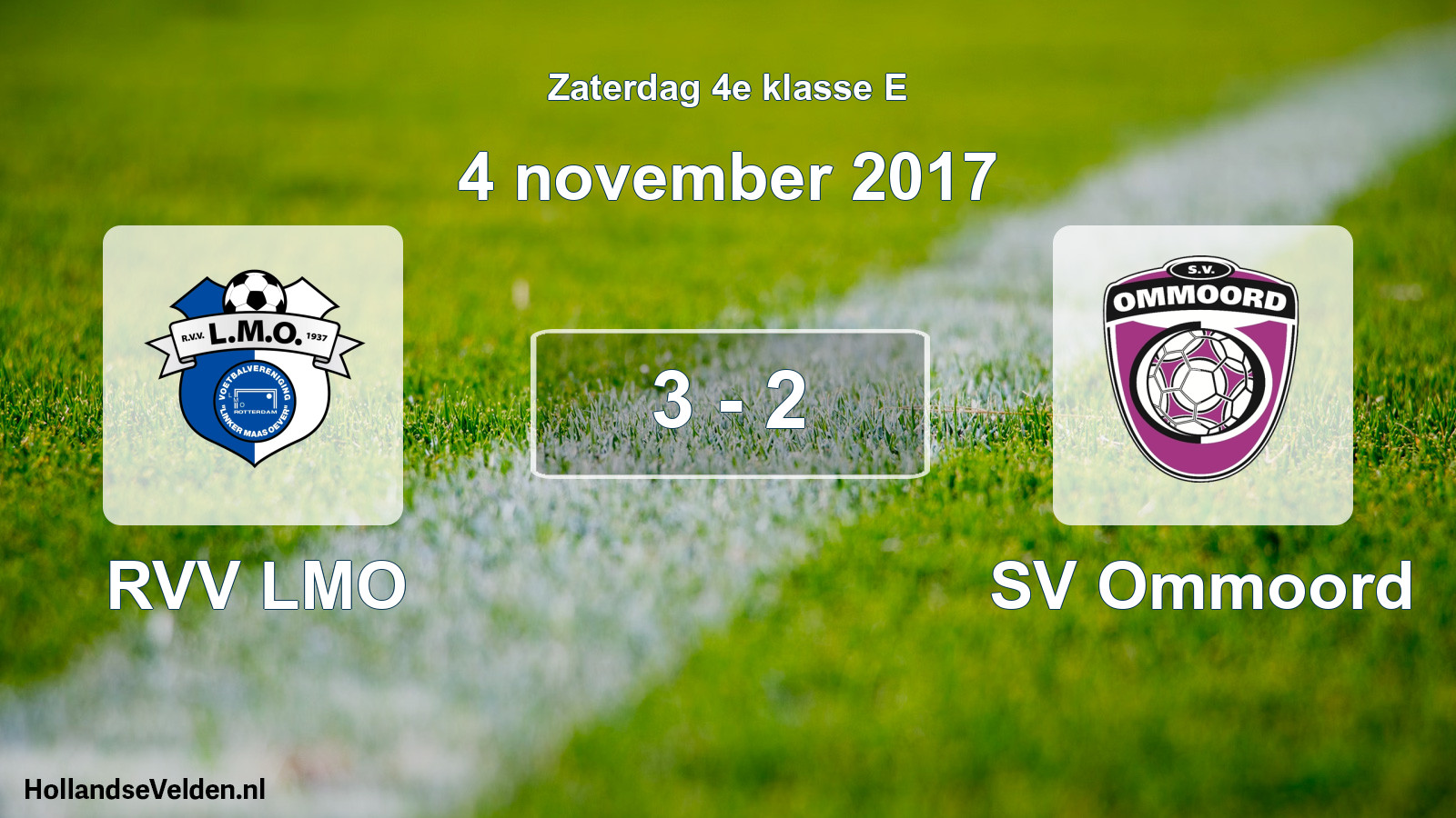 Total number of matches played: RVV LMO - SV Ommoord 3 - 2 (4 November 2017)