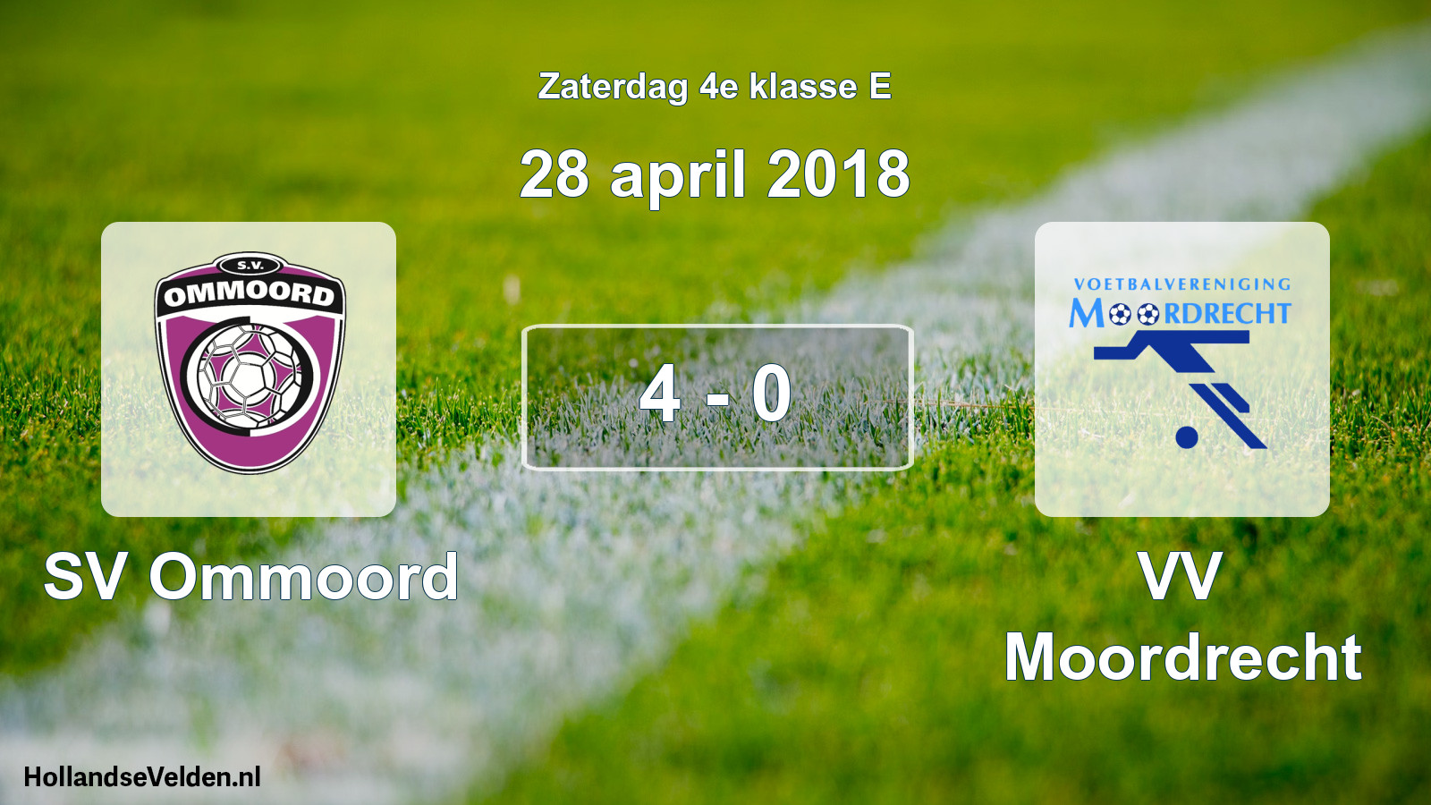 Total number of matches played: SV Ommoord - VV Moordrecht 4 - 0 (28 April 2018)