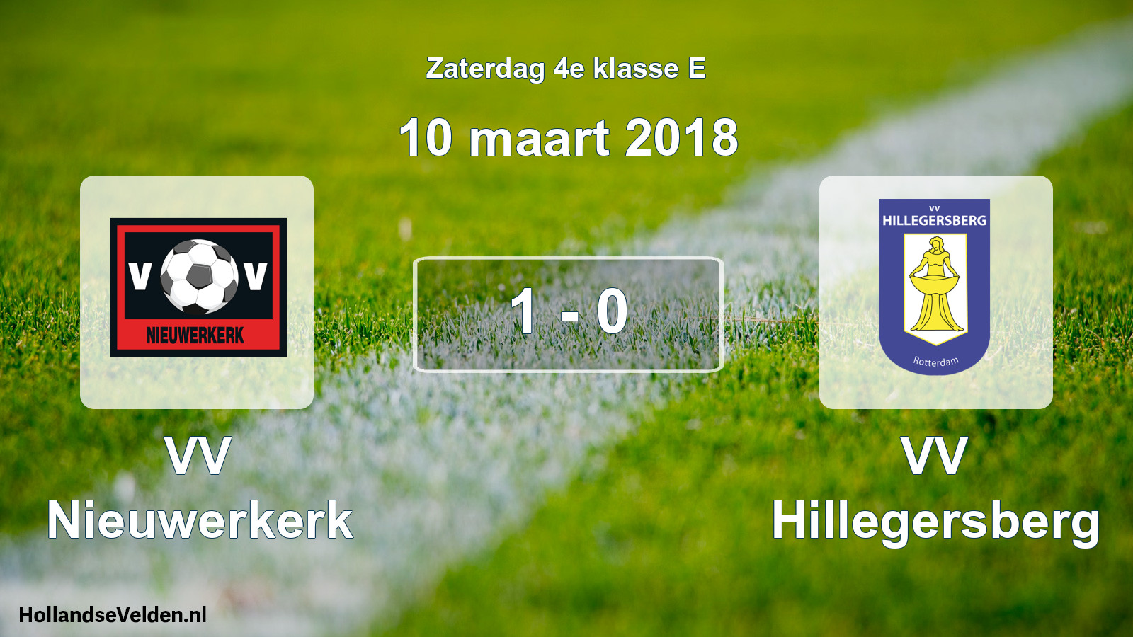Total number of matches played: VV Nieuwerkerk - VV Hillegersberg 1 - 0 (10 March 2018)