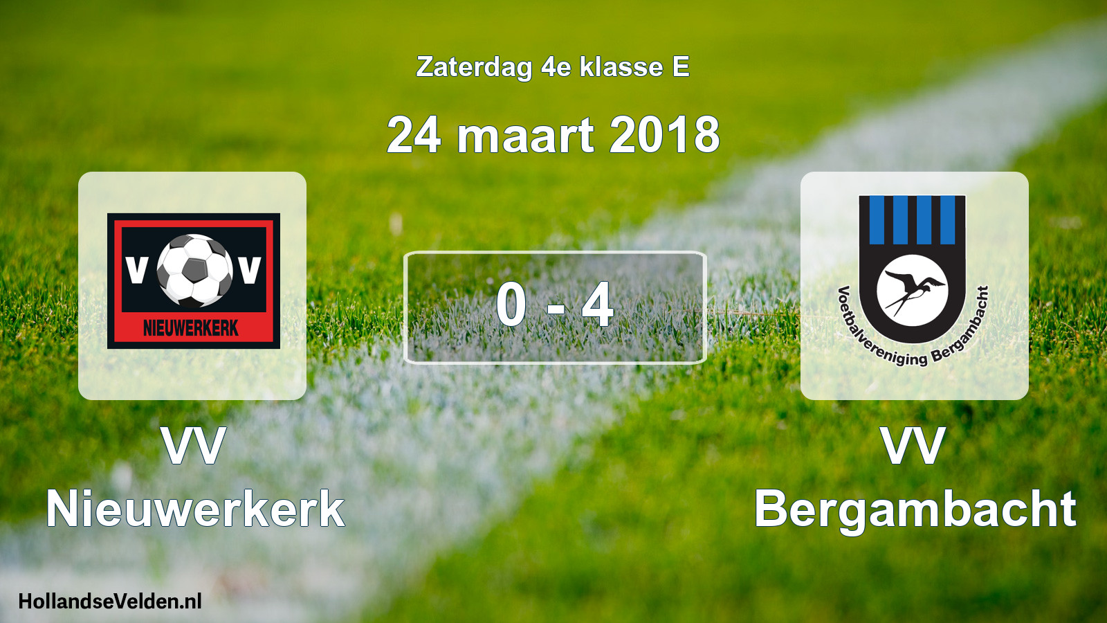 Total number of matches played: VV Nieuwerkerk - VV Bergambacht 0 - 4 (24 March 2018)