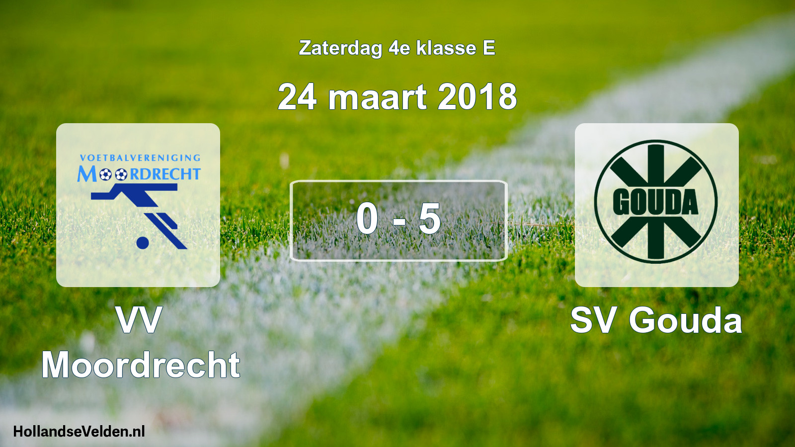 Total number of matches played: VV Moordrecht - SV Gouda 0 - 5 (24 March 2018)