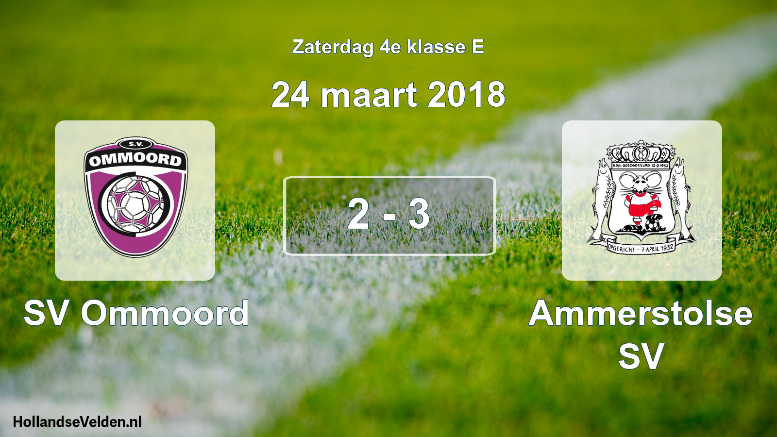 Total number of matches played: SV Ommoord - Ammerstolse SV 2 - 3 (24 March 2018)