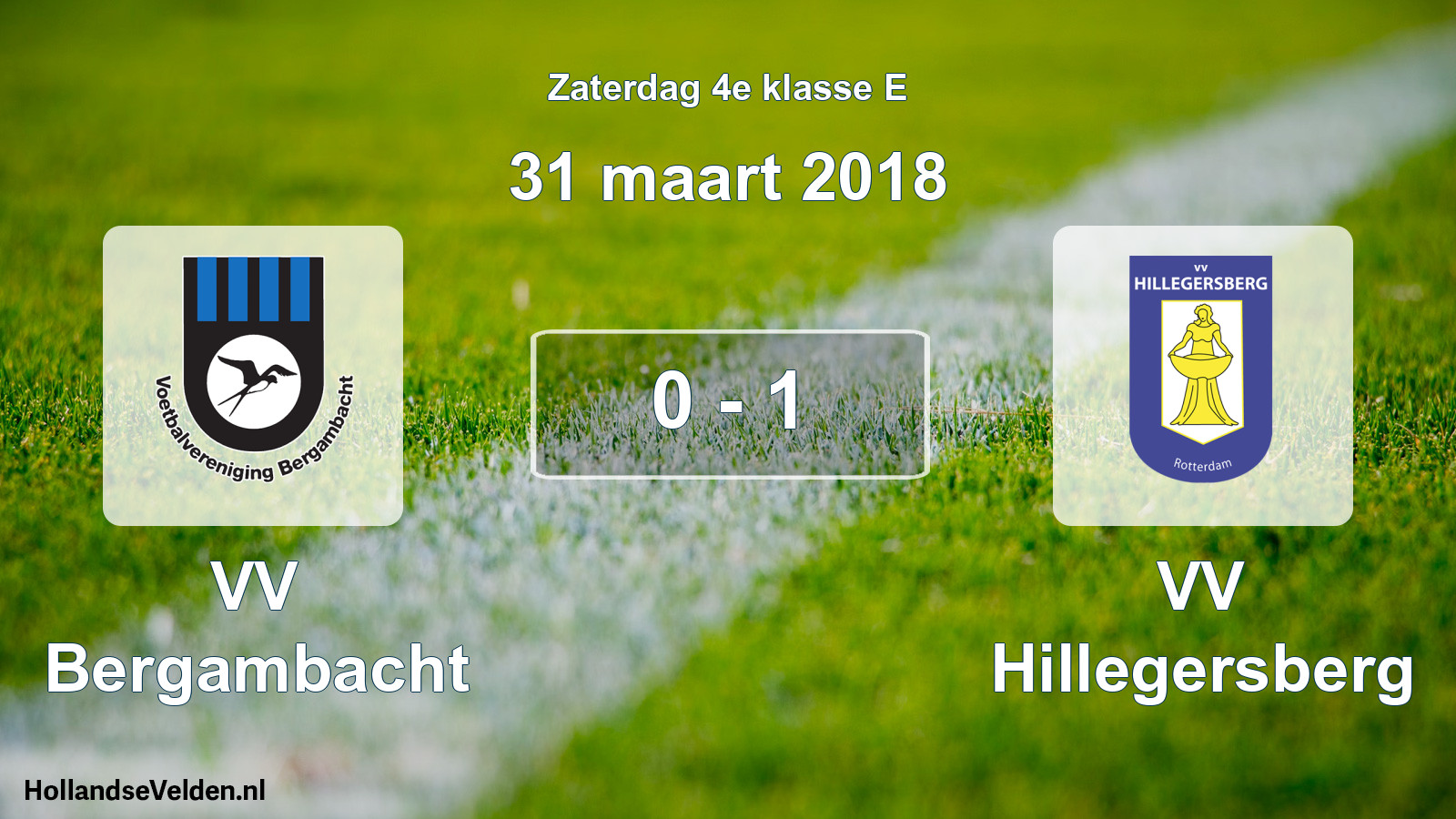 Total number of matches played: VV Bergambacht - VV Hillegersberg 0 - 1 (31 March 2018)