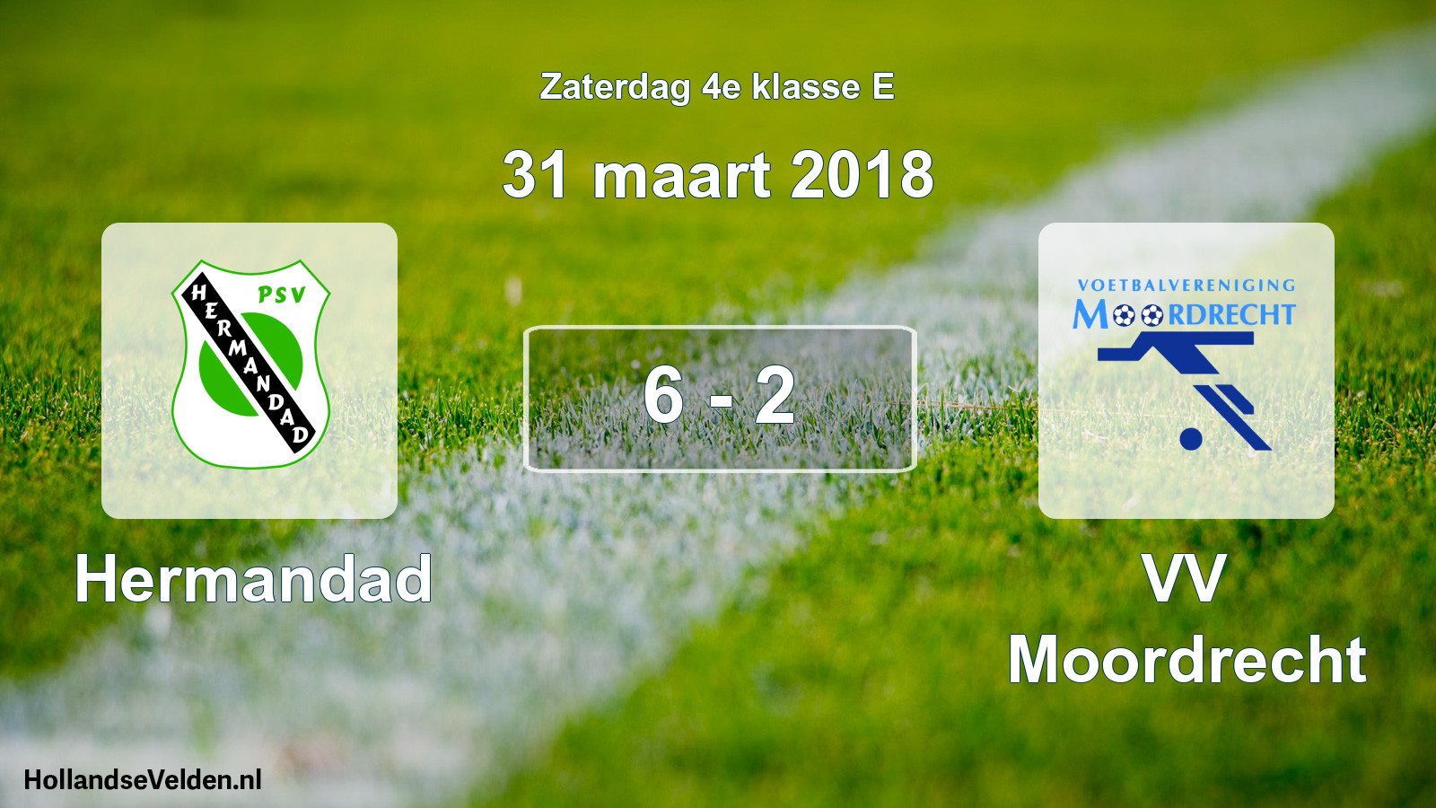 Total number of matches played: Hermandad - VV Moordrecht 6 - 2 (31 March 2018)