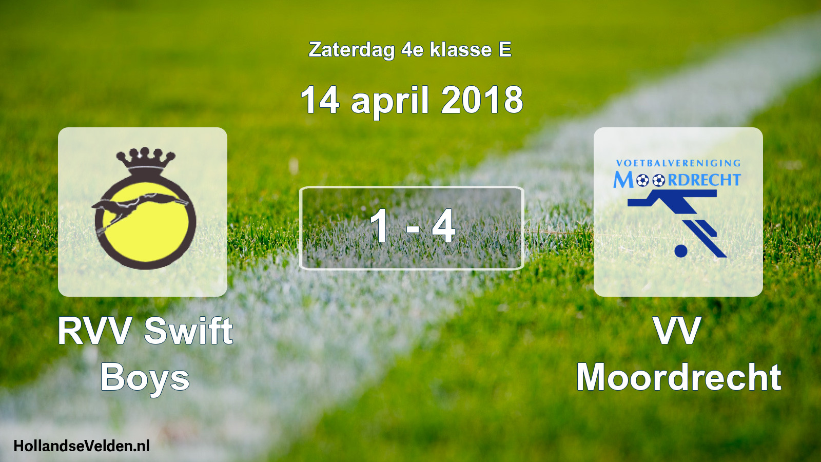 Total number of matches played: RVV Swift Boys - VV Moordrecht 1 - 4 (14 April 2018)