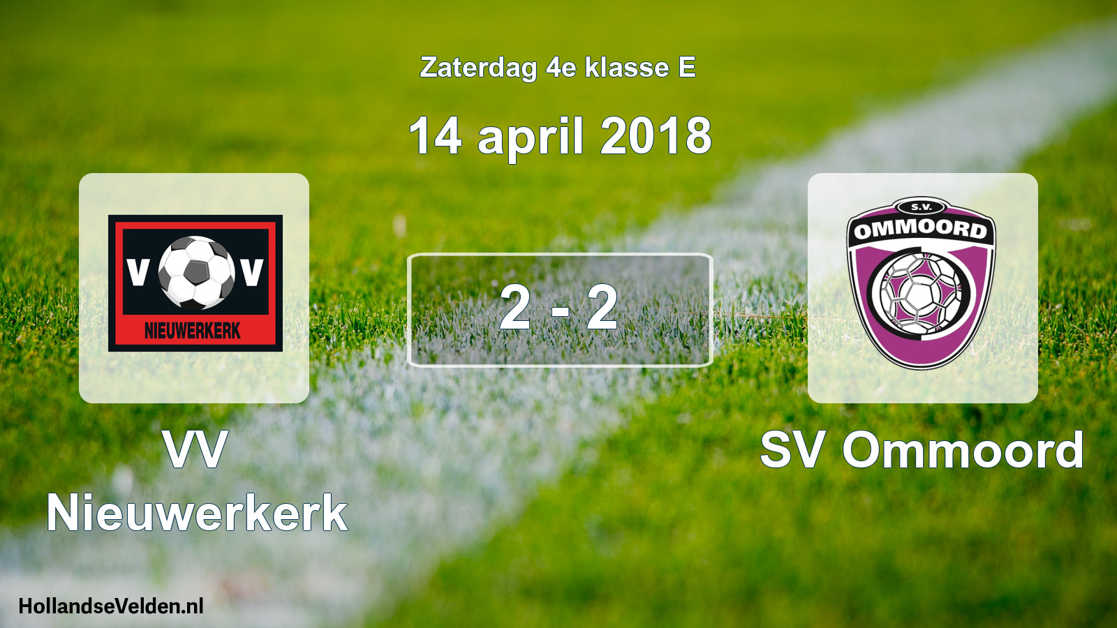 Total number of matches played: VV Nieuwerkerk - SV Ommoord 2 - 2 (14 April 2018)