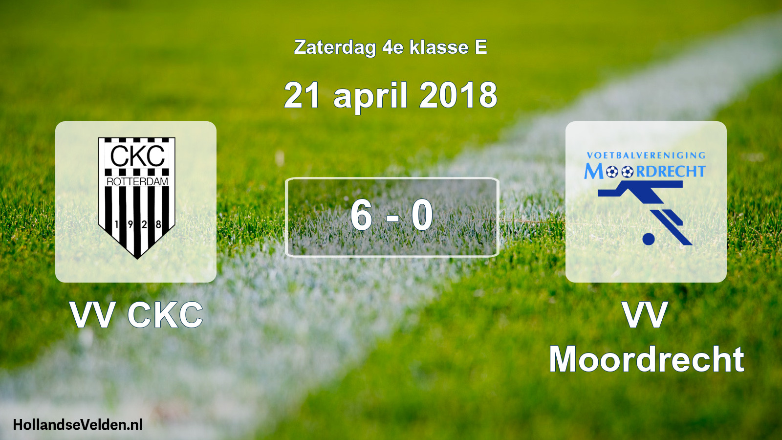 Total number of matches played: VV CKC - VV Moordrecht 6 - 0 (21 April 2018)