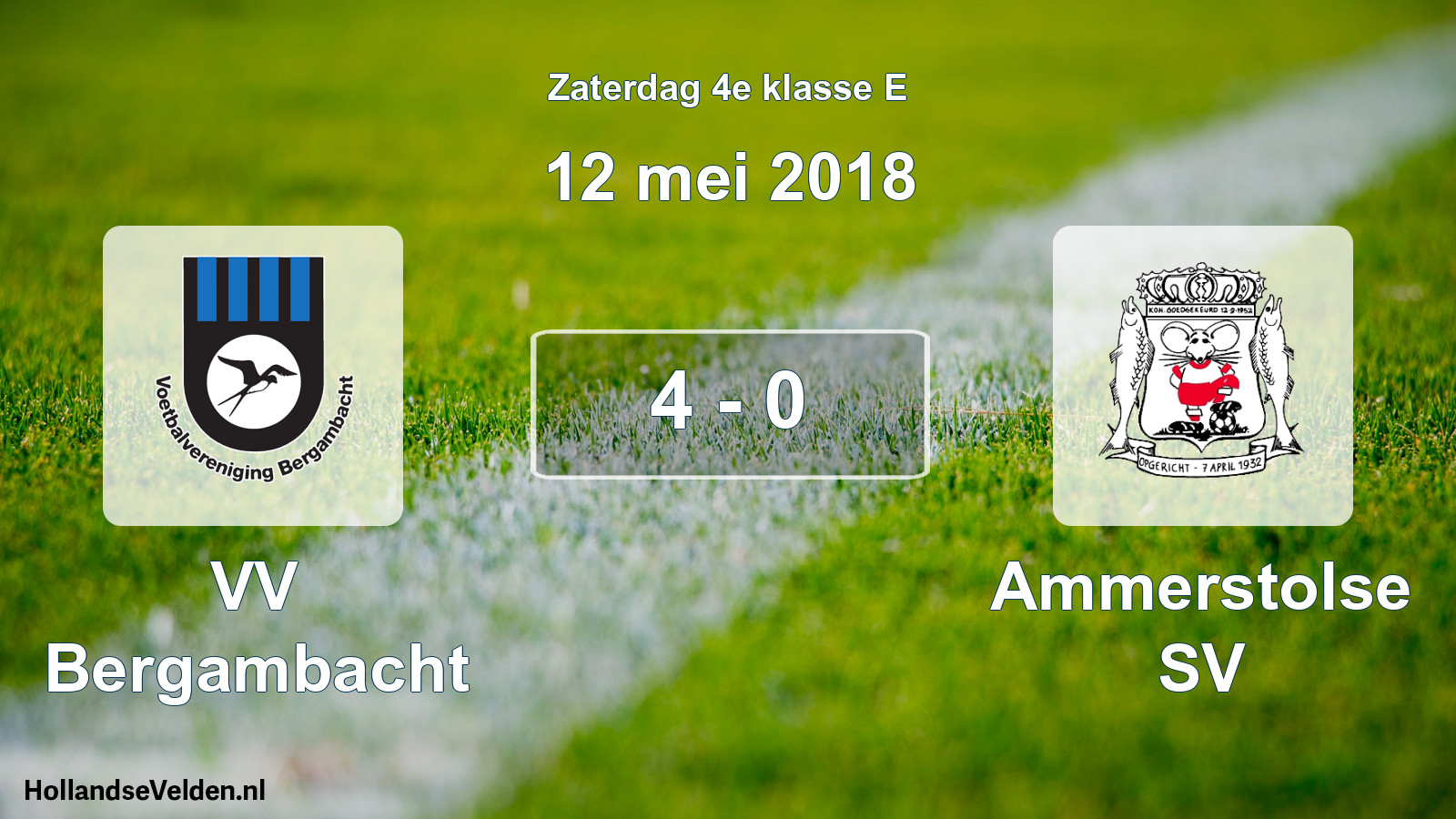 Total number of matches played: VV Bergambacht - Ammerstolse SV 4 - 0 (12 May 2018)