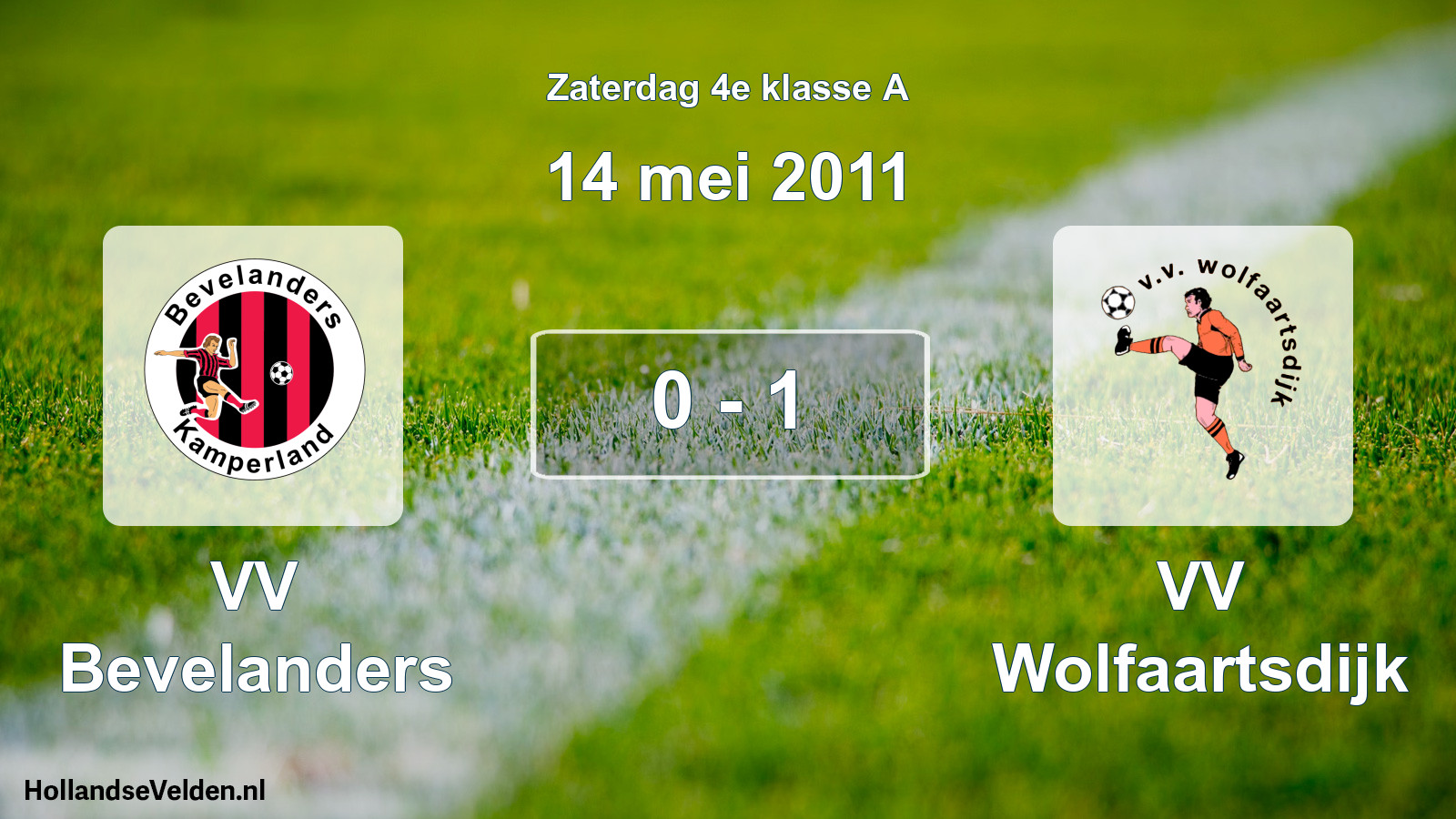 Total number of matches played: VV Bevelanders - VV Wolfaartsdijk 0 - 1 (14 May 2011)