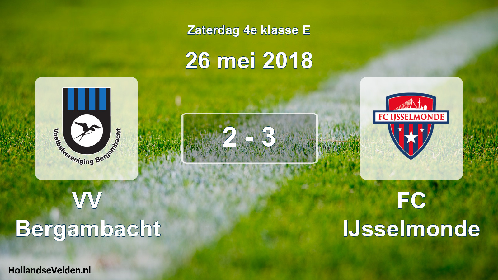 Total number of matches played: VV Bergambacht - FC IJsselmonde 2 - 3 (26 May 2018)