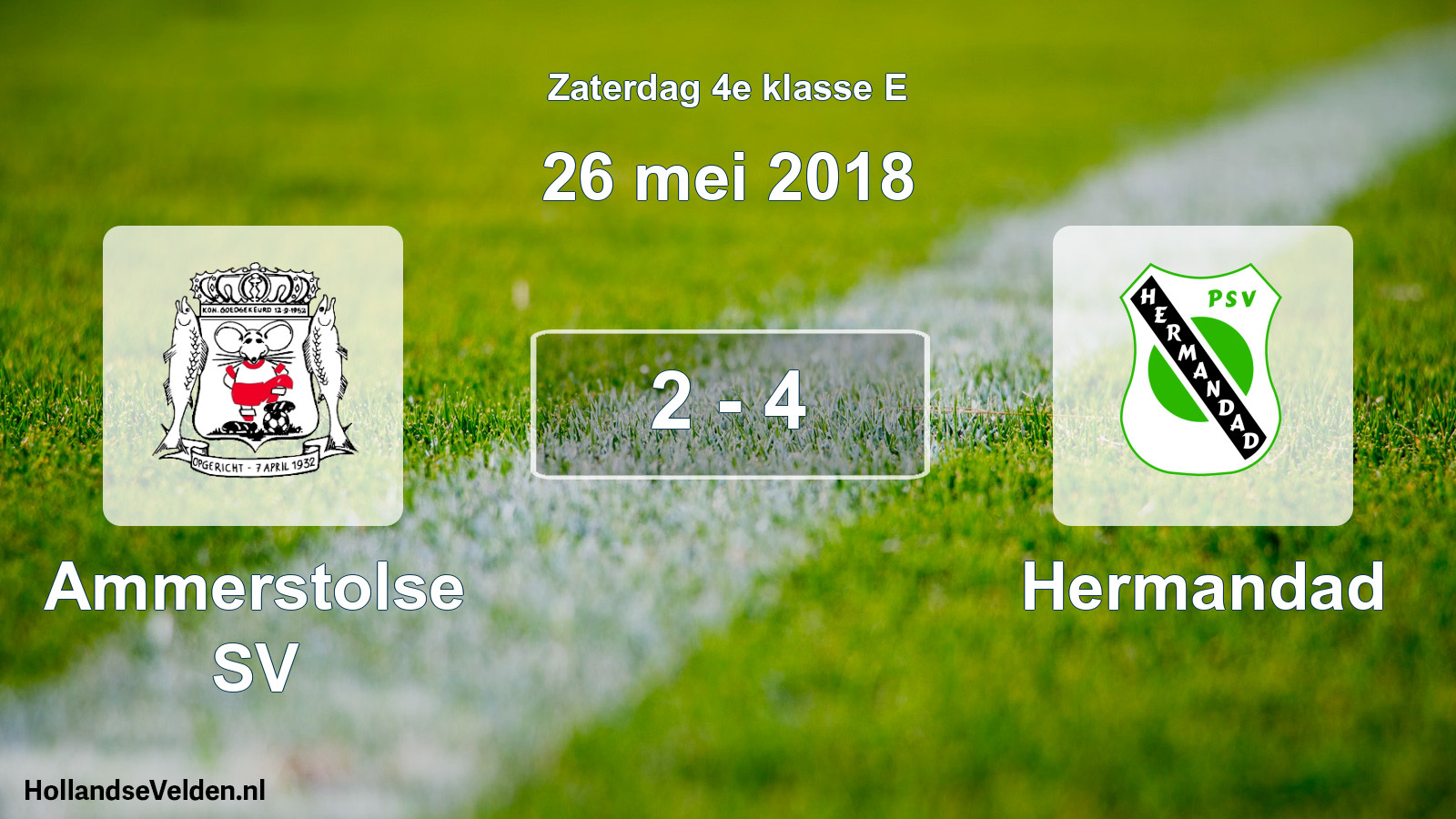 Total number of matches played: Ammerstolse SV - Hermandad 2 - 4 (26 May 2018)