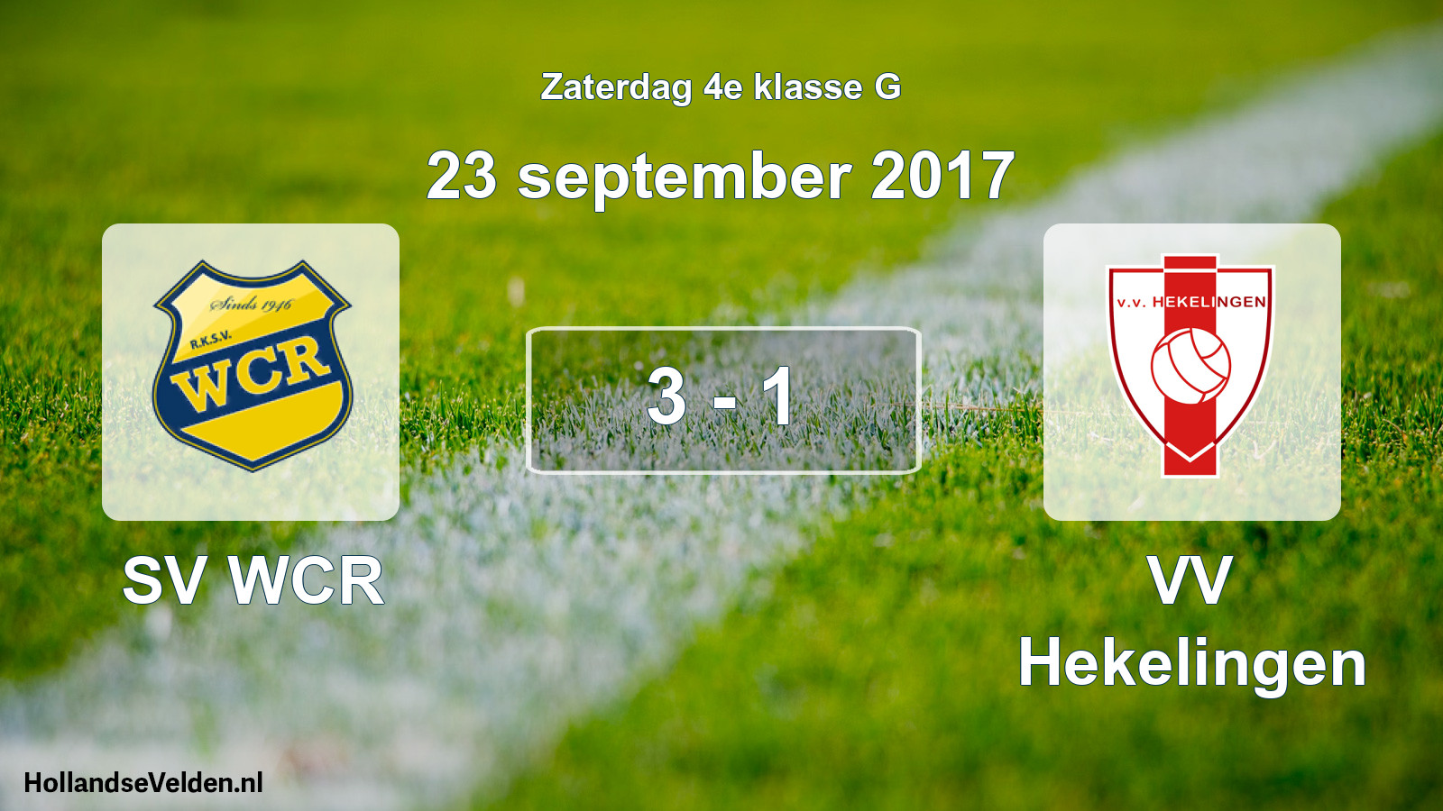Total number of matches played: SV WCR - VV Hekelingen 3 - 1 (23 September 2017)