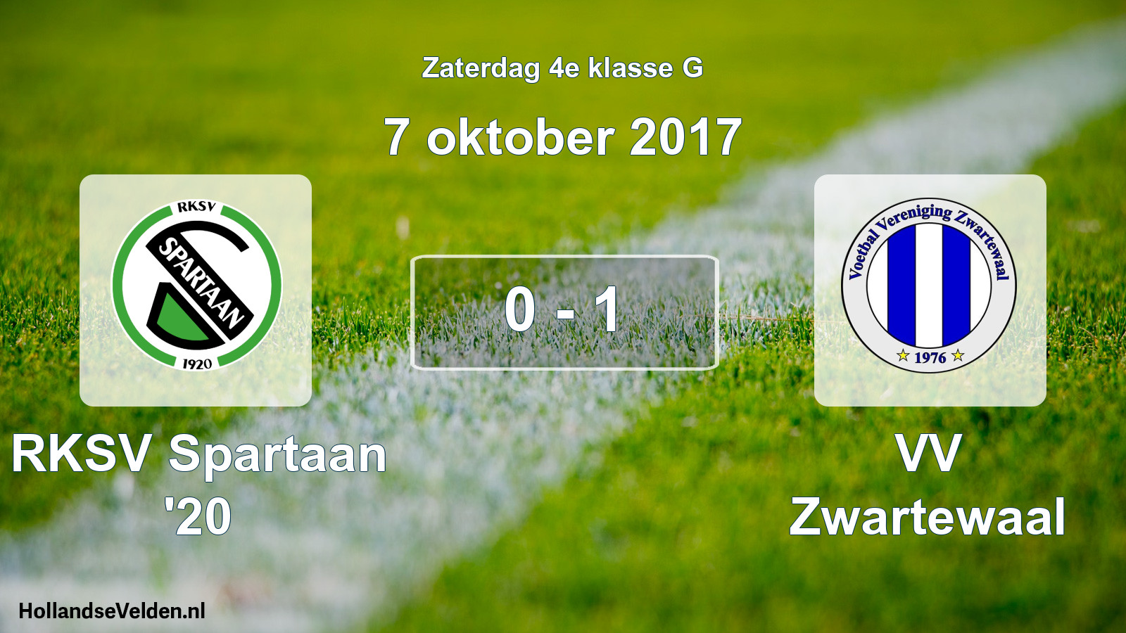 Total number of matches played: RKSV Spartaan '20 - VV Zwartewaal 0 - 1 (7 October 2017)