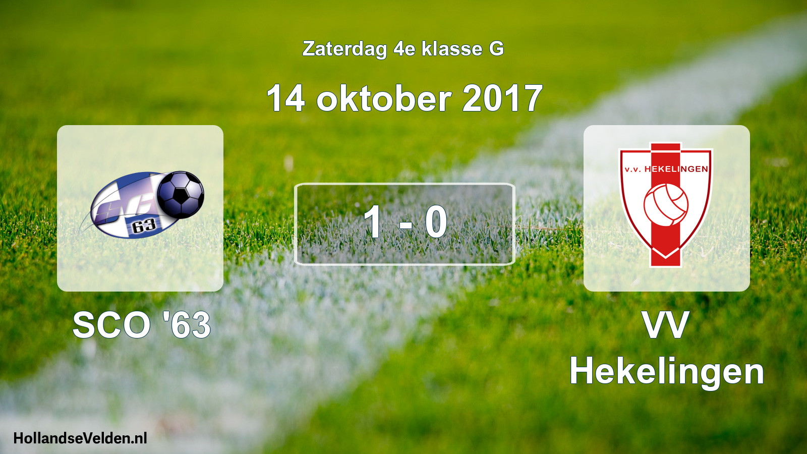 Total number of matches played: SCO '63 - VV Hekelingen 1 - 0 (14 October 2017)
