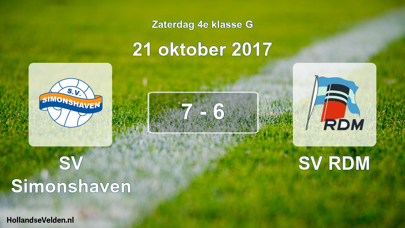 Total number of matches played: SV Simonshaven - SV RDM 7 - 6 (21 October 2017)