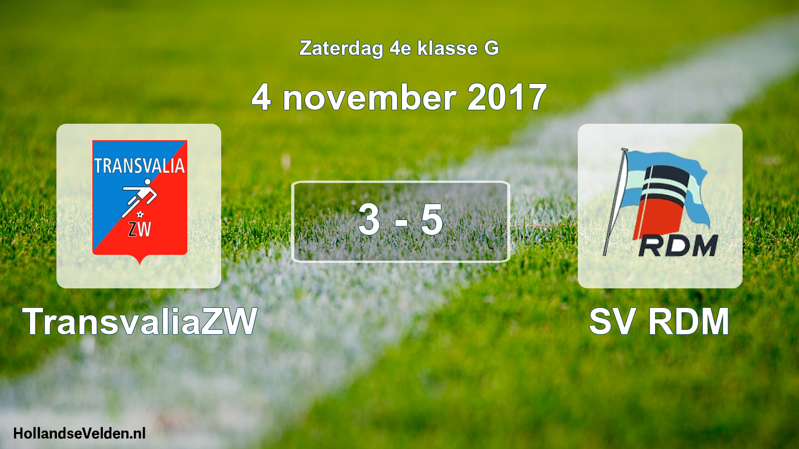 Total number of matches played: TransvaliaZW - SV RDM 3 - 5 (4 November 2017)