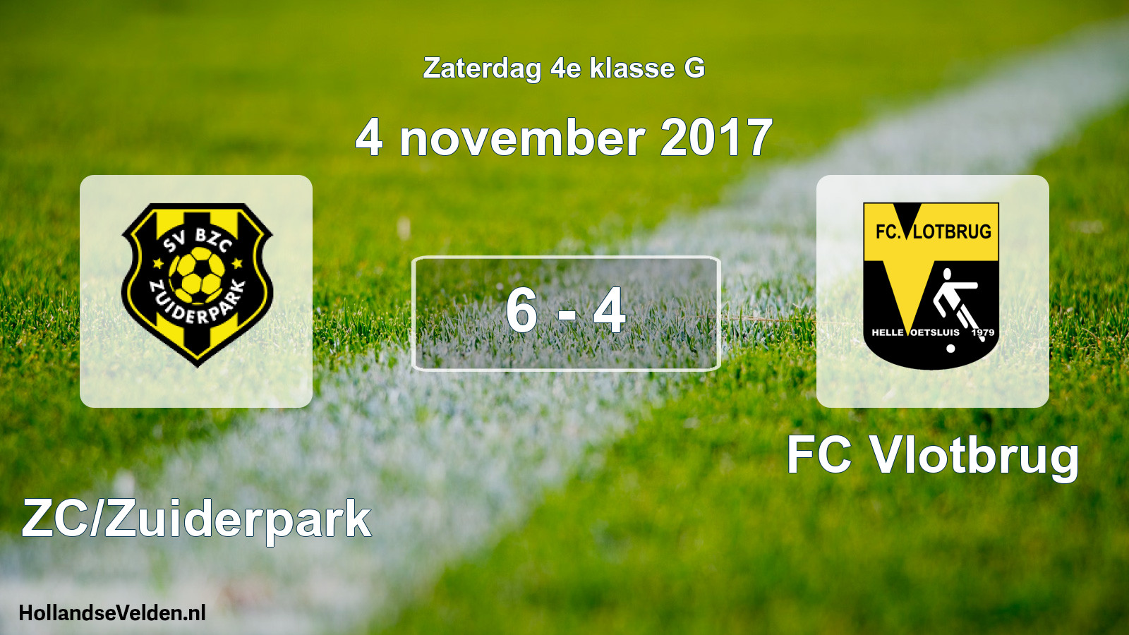 Total number of matches played: BZC/Zuiderpark - FC Vlotbrug 6 - 4 (4 November 2017)